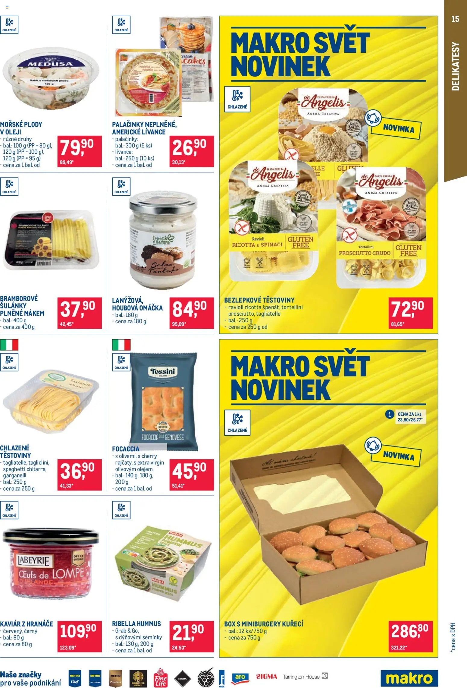 Makro leták - Pro milovníky jídla od 22.04.2026 | Strana: 15 | Produkty: Prosciutto, Těstoviny, Salát, Crudo