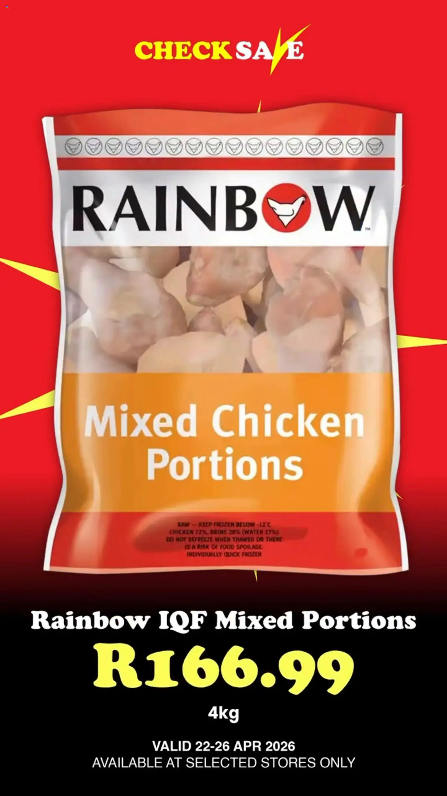 New Check Save catalogue – valid from 22.04.2026 | Page: 8 | Products: Chicken, Water