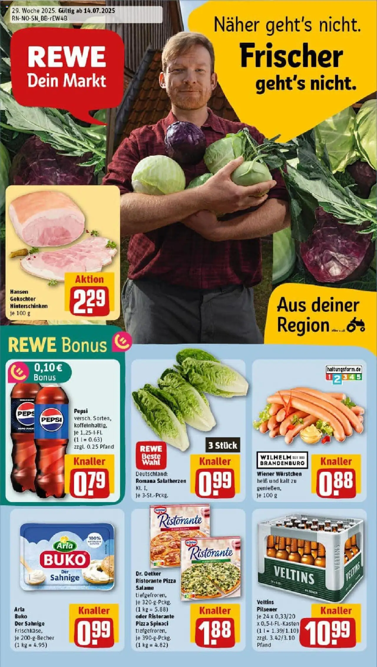 Rewe prospekt Braunschweig	 - gültig ab dem 13.07.2025 | Seite: 1 | Produkte: Ristorante, Wiener wurstchen, Arla buko, Veltins