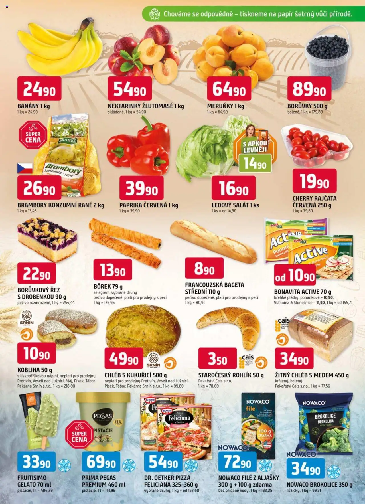 Trefa leták od 13.08.2025 | Strana: 3 | Produkty: Nektarinky, Paprika, Pečivo, Ledový salát