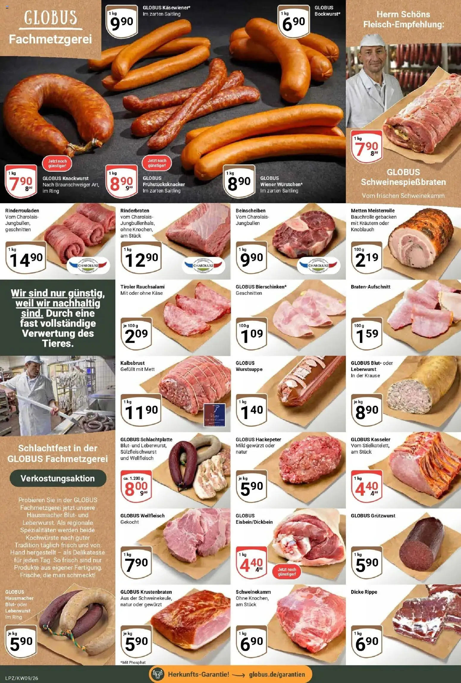 Globus Prospekt Leipzig – gültig ab 23.02.2026 | Seite: 6 | Produkte: Rinderrouladen, Rinderbraten, Krustenbraten, Knoblauch