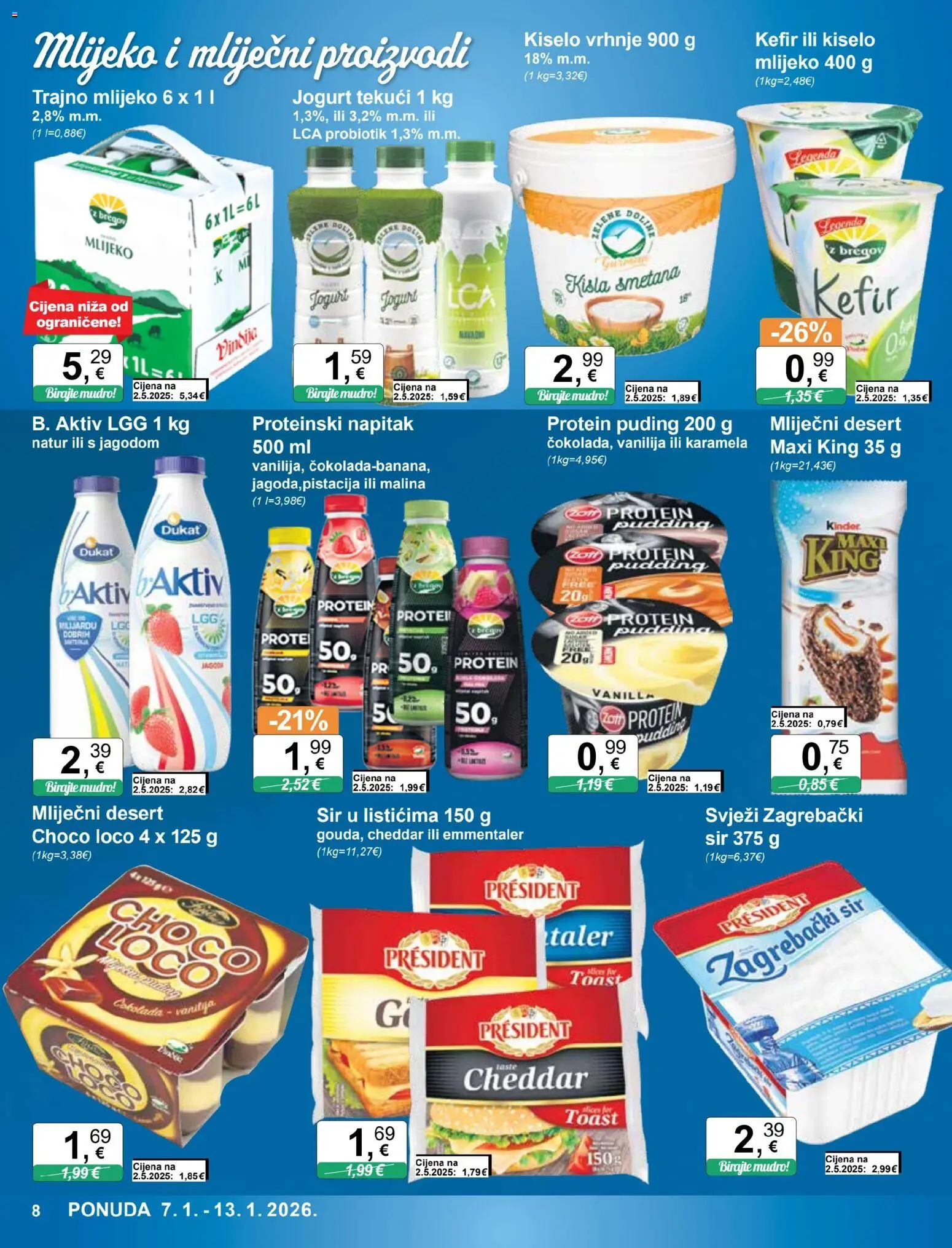 KTC katalog | vrijedi od 07.01.2026 | Stranica: 8 | Proizvodi: Mlijeko, Puding, Kiselo vrhnje, Kefir