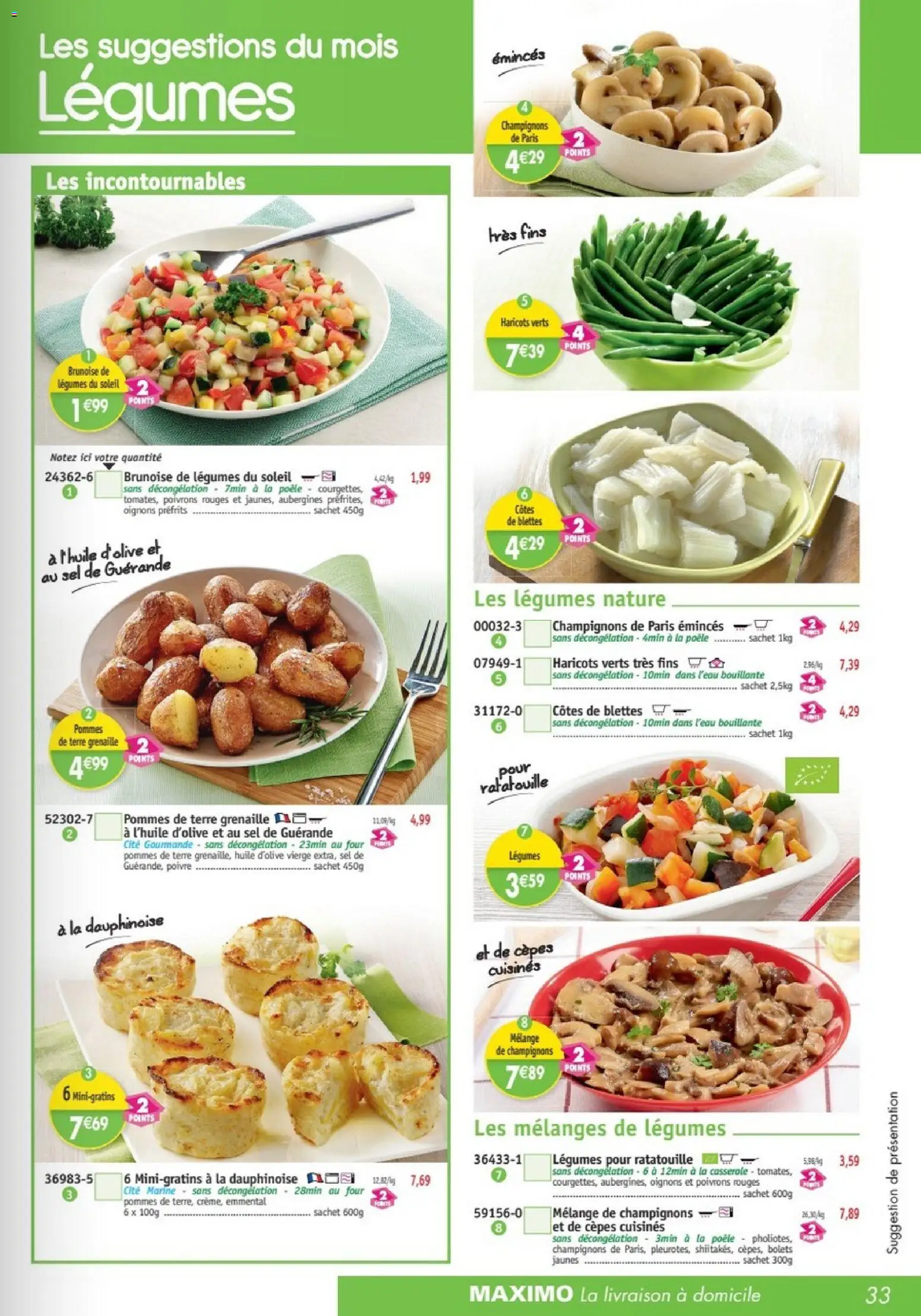 {H1} | Page: 33 | Produits: Huile d'olive vierge, Huile D'olive, Emmental, Casserole