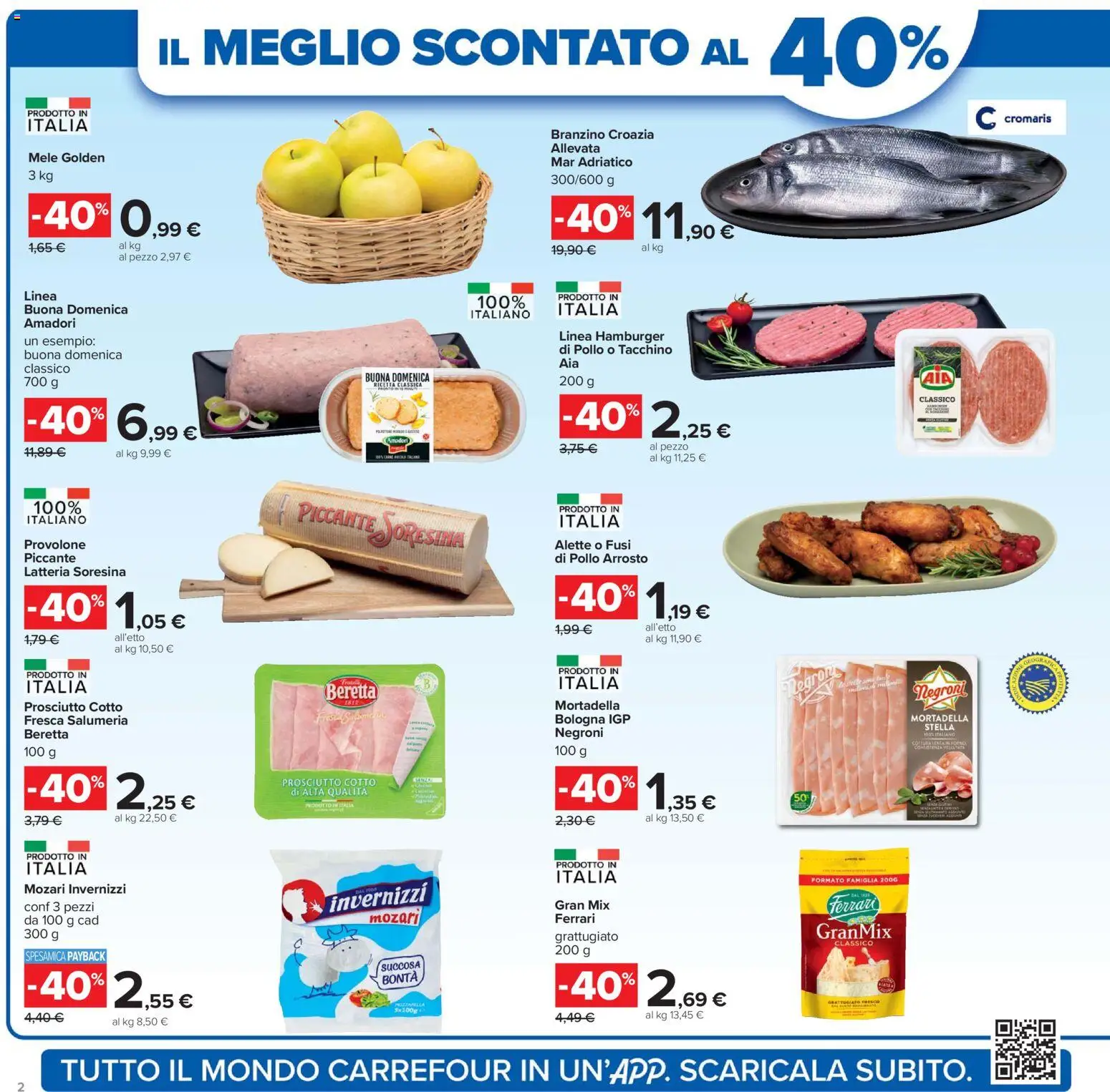 Volantino Carrefour del 02.01.2026 | Pagina: 2 | Prodotti: Arrosto, Provolone, Tacchino, Hamburger