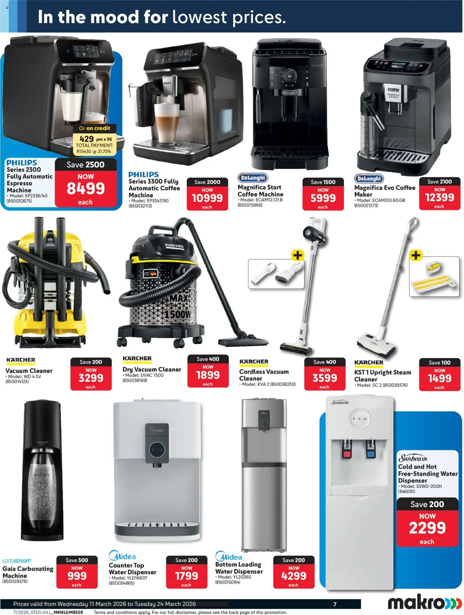 New Makro catalogue – valid from 11.03.2026 | Page: 7 | Products: Vacuum cleaner, Coffee, Water