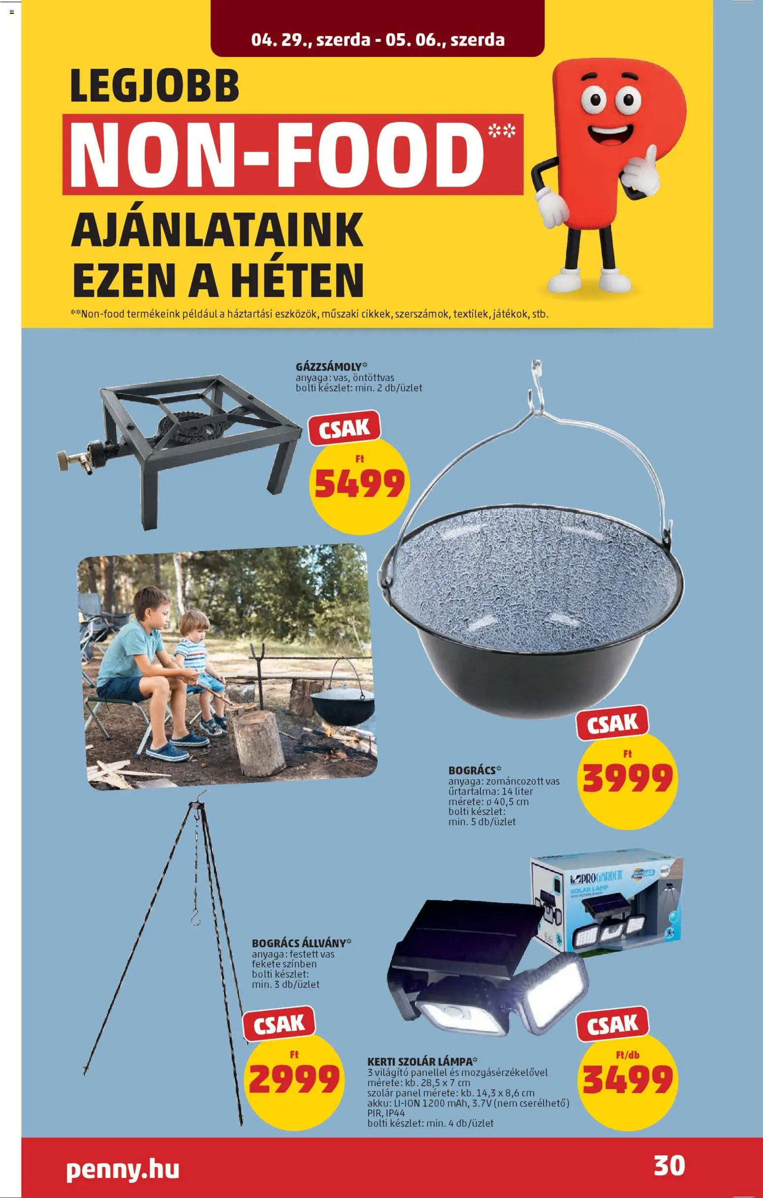 PENNY akciós ujság - amely érvényes a következő dátumtól: 29.04.2026 | Oldal: 34 | Termékek: Lámpa, Bogrács