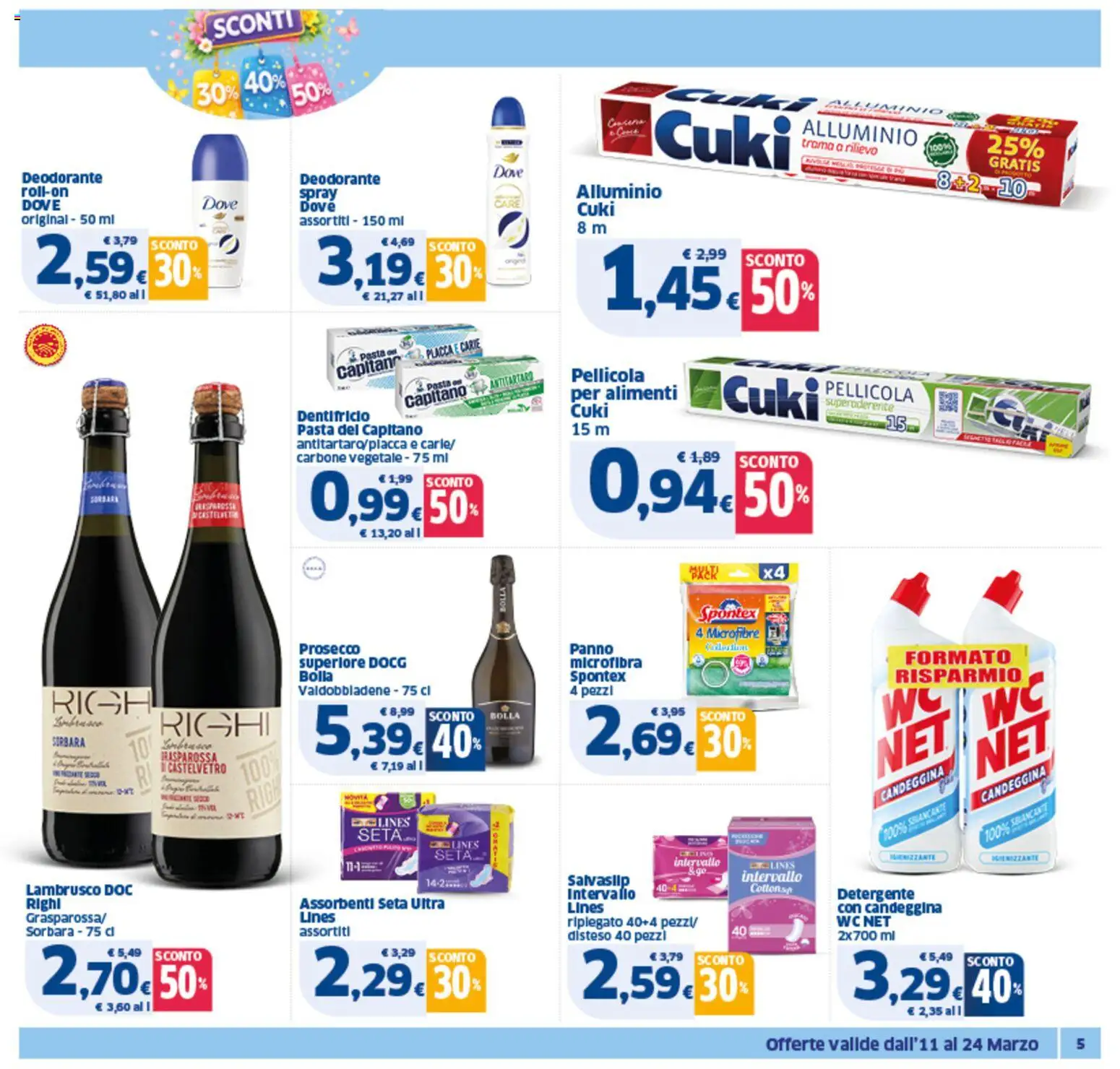 Volantino SIGMA del 11.03.2026 | Pagina: 5 | Prodotti: Deodorante, Detergente, Candeggina, WC