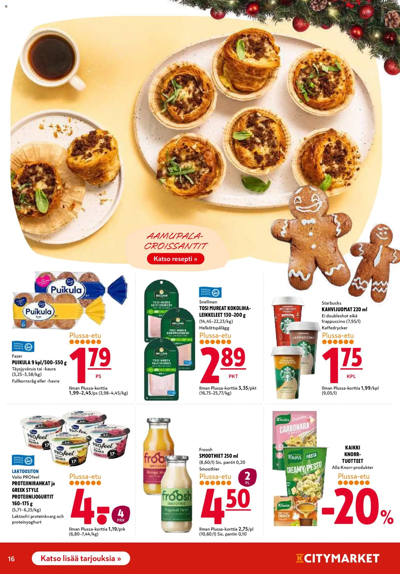 K-Citymarket tarjoukset – voimassa 20.11.2025 alkaen | Sivu: 16 | Tuotteet: Kaura, Pesto, Pasta