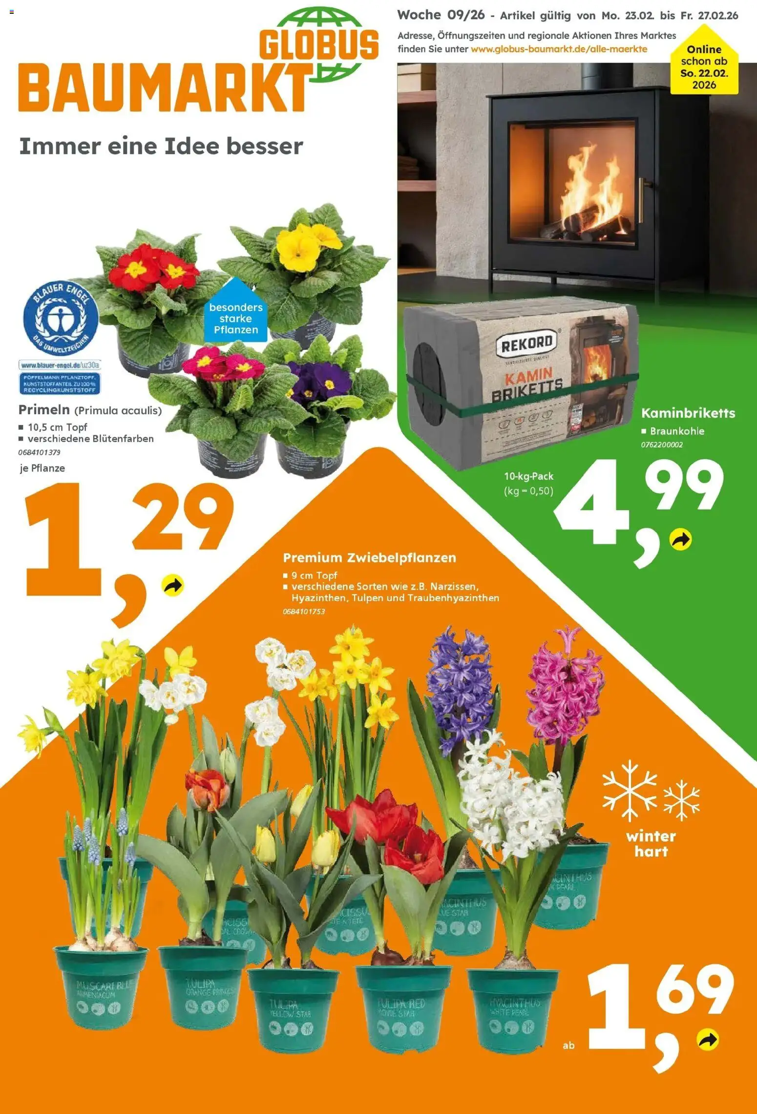 Globus Baumarkt prospekt Saarbrücken	 – gültig ab 22.02.2026 | Seite: 1 | Produkte: Kamin