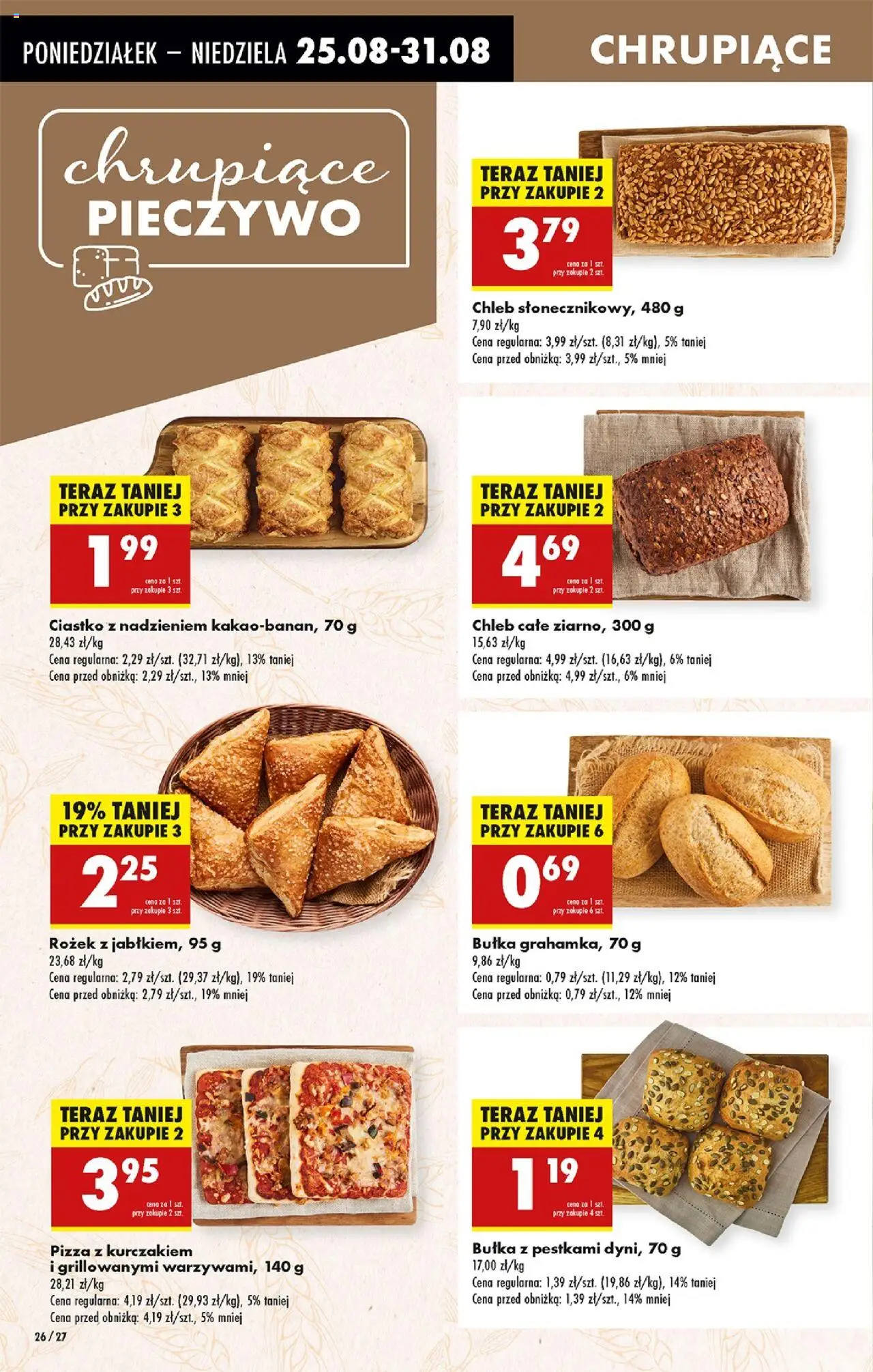 Biedronka gazetka od 25.08.2025 | Strona: 32 | Produkty: Pieczywo, Bułka, Chleb, Pizza