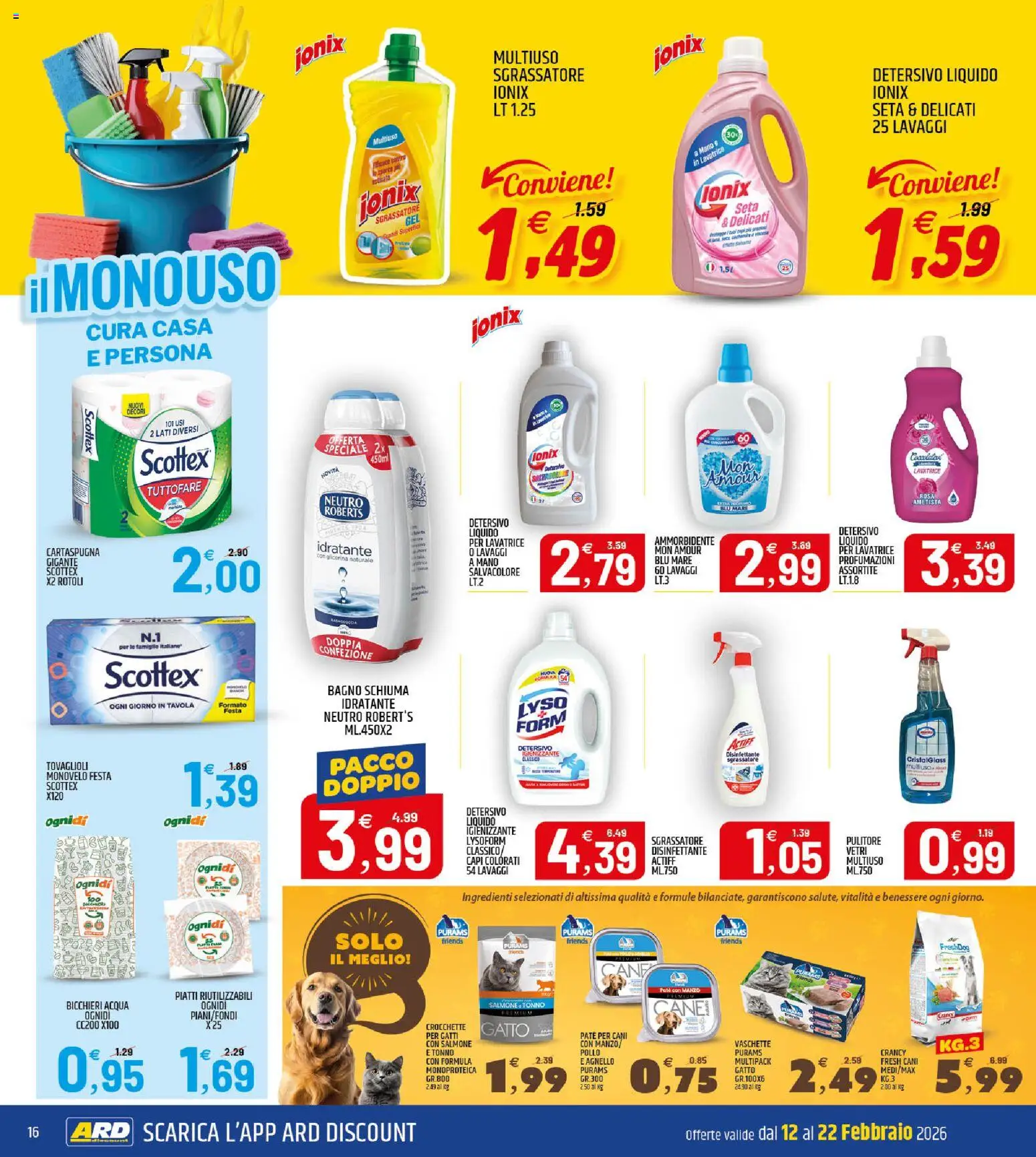 Volantino ARD Discount del 12.02.2026 | Pagina: 16 | Prodotti: Pollo, Salmone, Acqua, Agnello