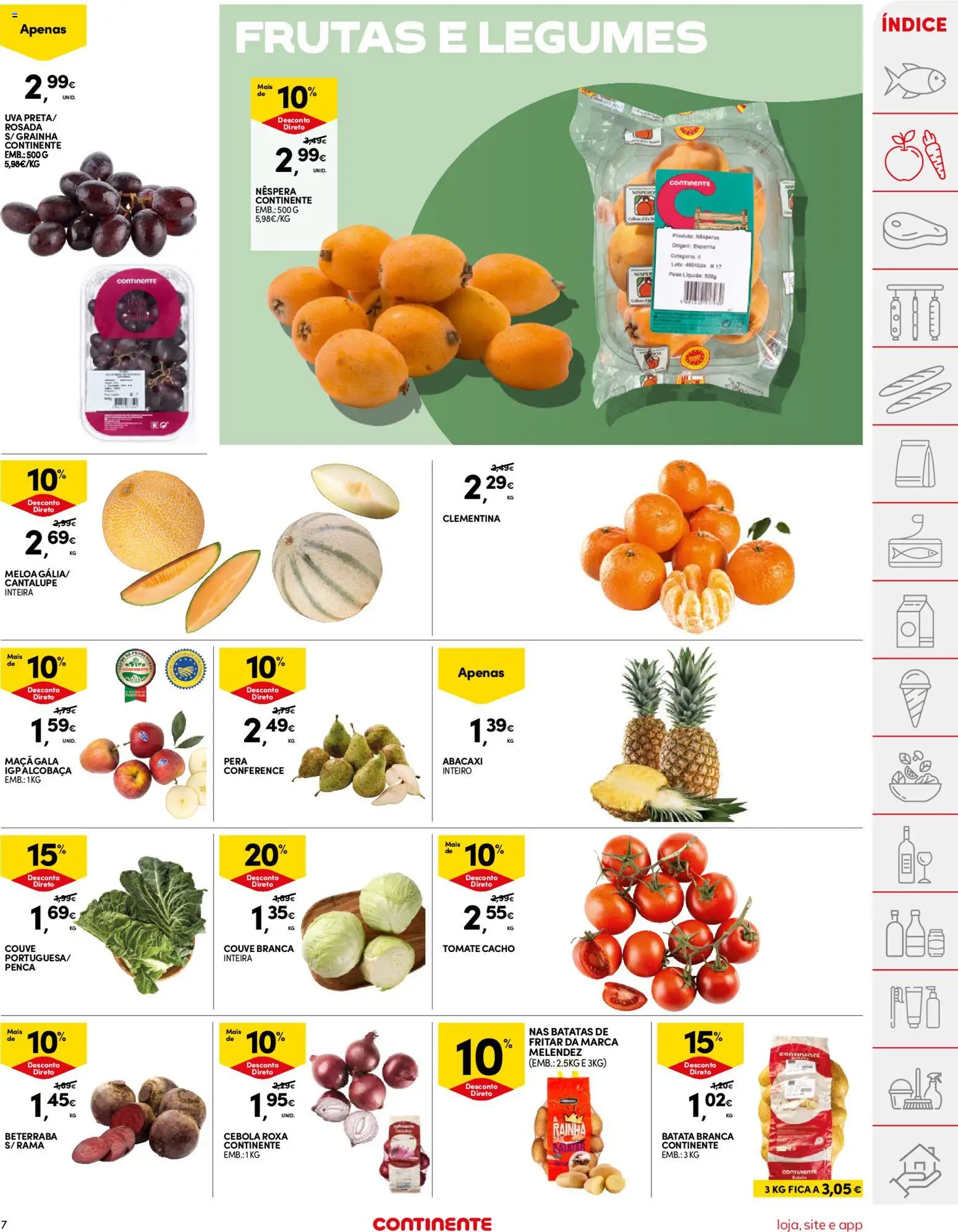 Continente folheto │ válido de 21.04.2026 | Página: 7 | Produtos: Beterraba, Cebola, Tomate, Couve