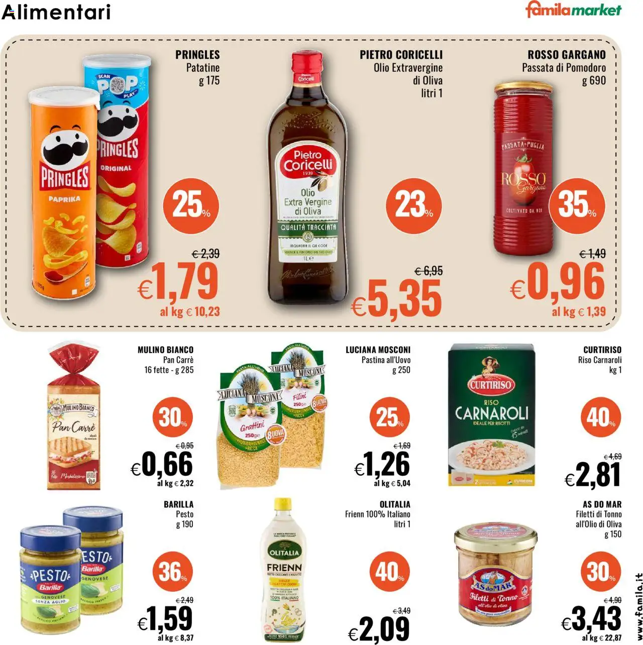 Volantino Famila del 18.09.2025 | Pagina: 11 | Prodotti: Patatine, Pomodoro, Pesto, Passata di pomodoro