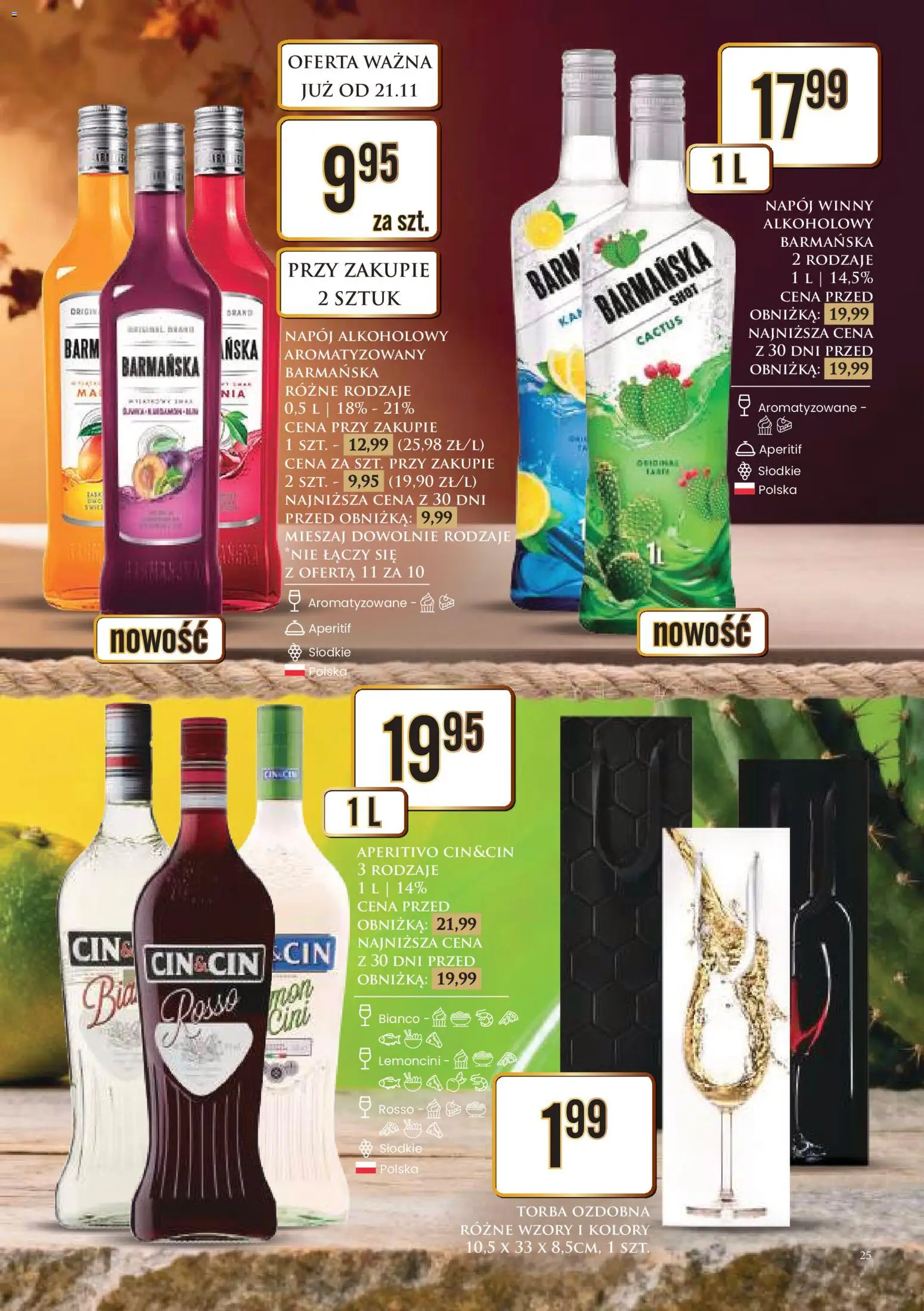 Dino Gazetka alkoholowa od 21.11.2025 | Strona: 25 | Produkty: Torba