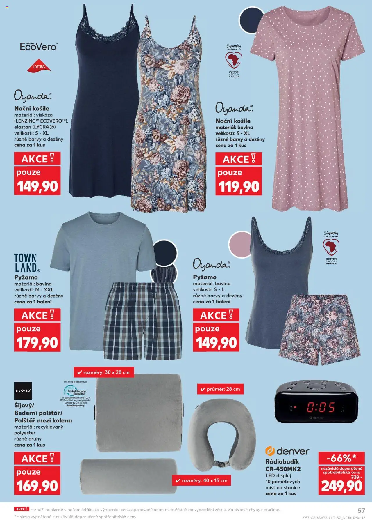 Kaufland leták - Praha 4 od 06.08.2025 | Strana: 57 | Produkty: Košile, Pyžamo, Polštář, Noční košile