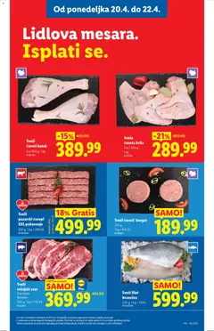 Sveži ćureći burger, 204 g, 1 kg = 931.33 - pregled Lidl kataloga - važi od 16.04.2026 | Strana: 87