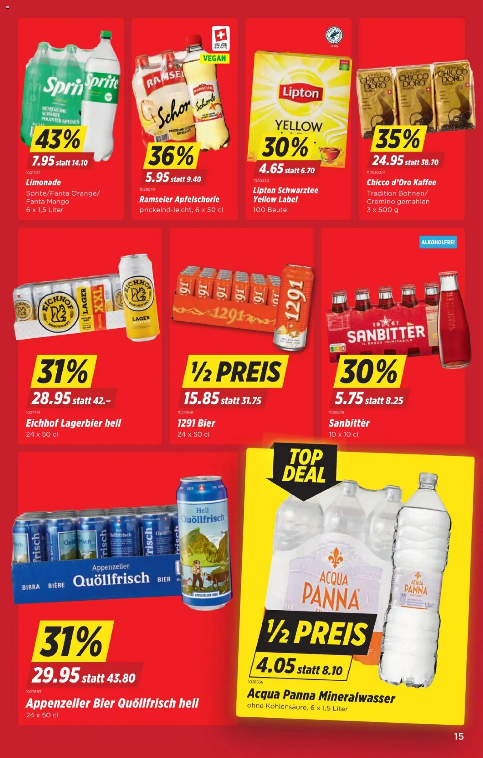 Denner aktionen – gültig ab 05.03.2026 | Seite: 15 | Produkte: Fanta, Sprite, Apfelsaft, Mineralwasser