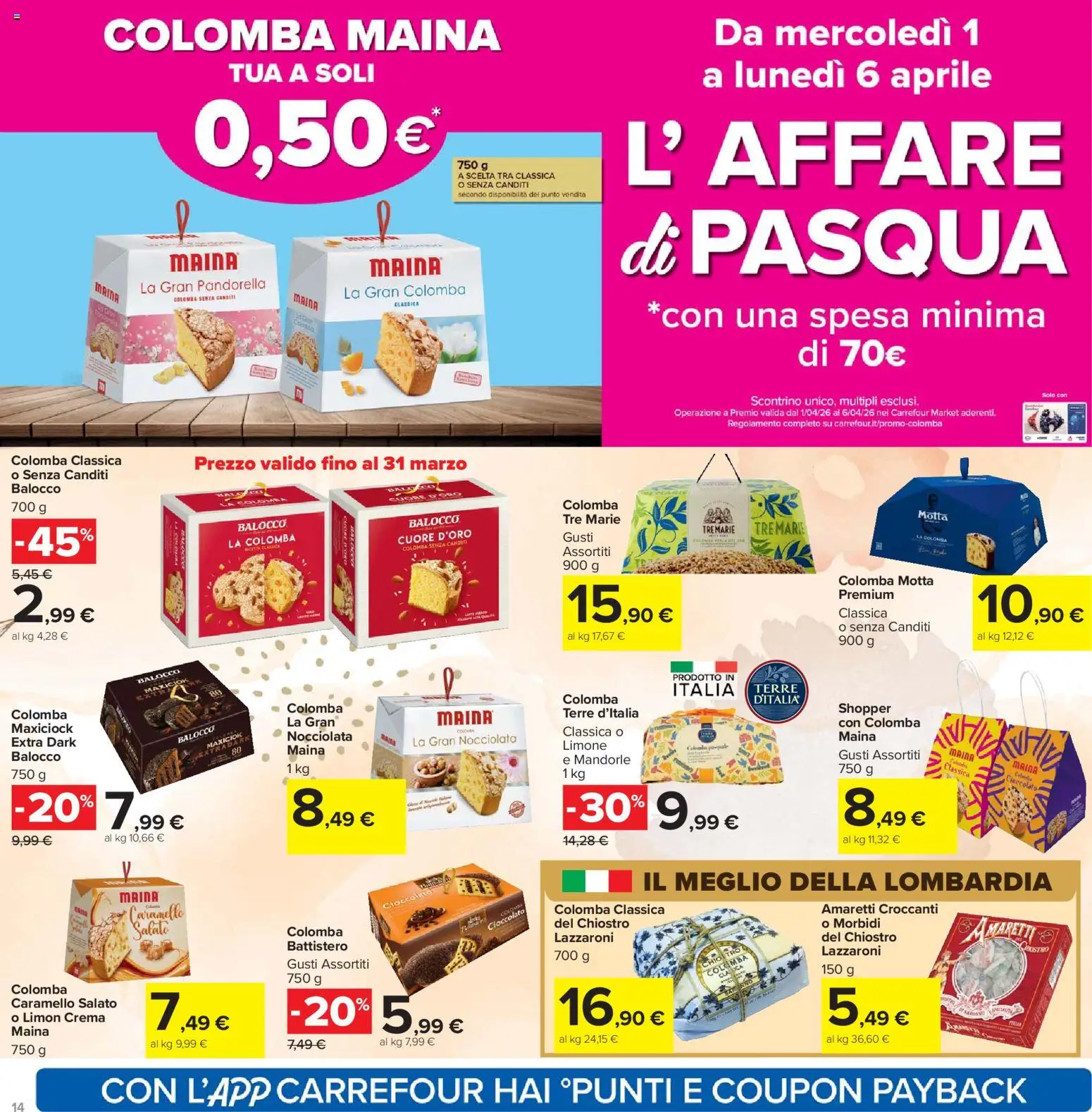 Volantino Carrefour del 24.03.2026 | Pagina: 14 | Prodotti: Crema, Caramelle, Limone, Mandorle