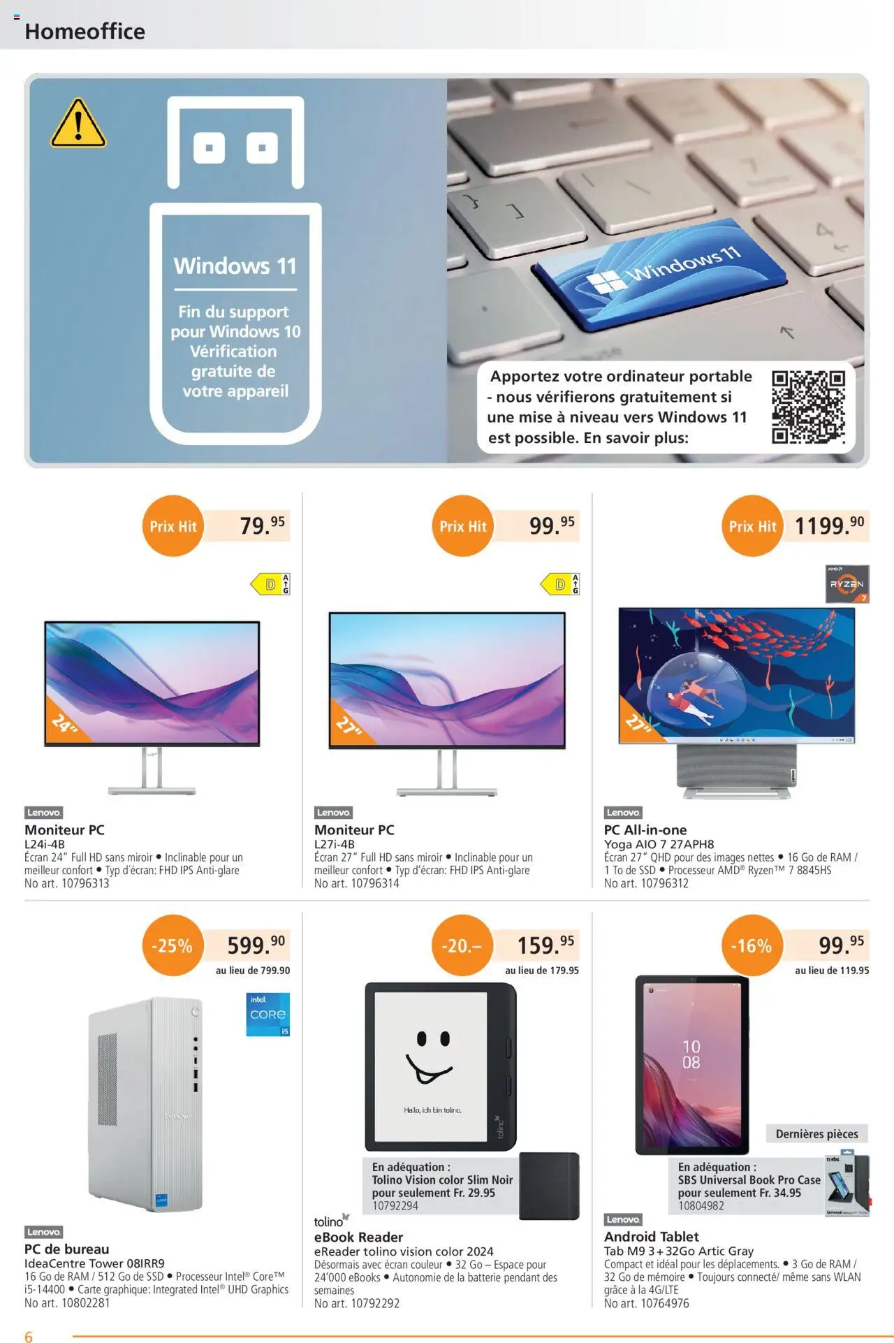 Fust Aktionen FR ab 28.07.2025 | Seite: 6 | Produkte: Batterie, Android Tablet, Ebook Reader, Lenovo