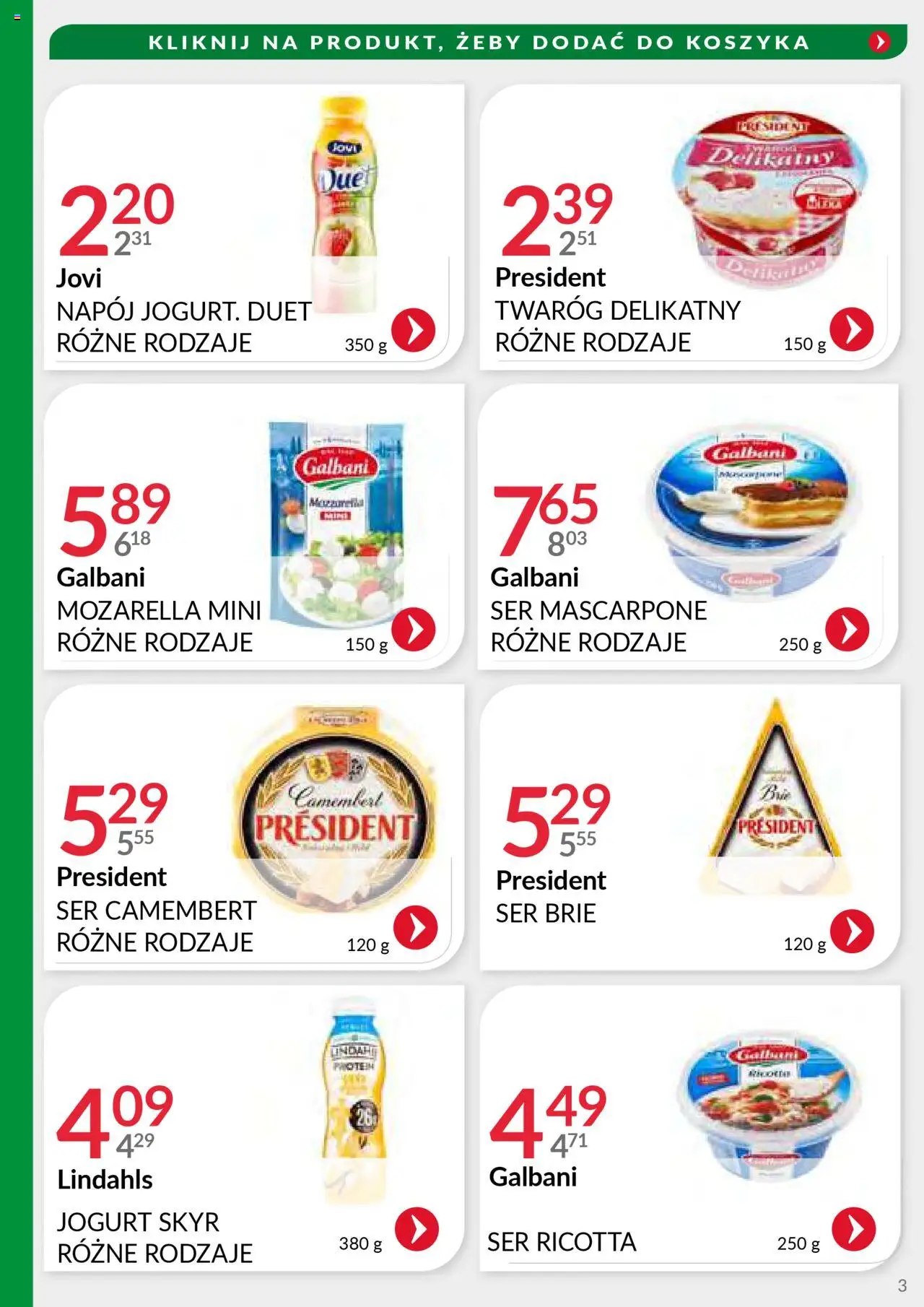 Eurocash Gazetka - Handlowa MR Południowy-Wschód od 29.09.2025 | Strona: 3 | Produkty: Ser, Twaróg, Skyr, Ser ricotta