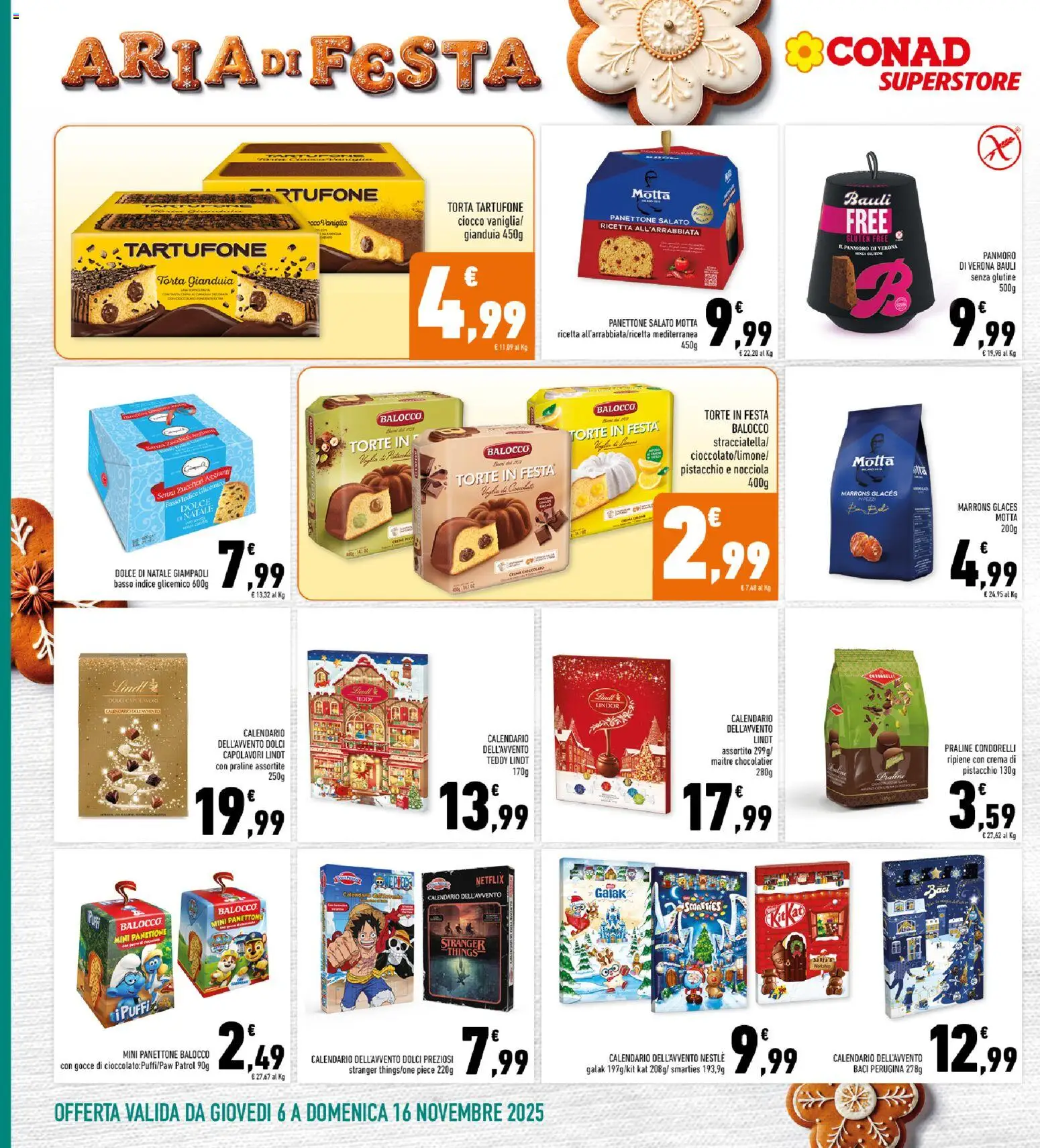 Volantino Conad del 06.11.2025 | Pagina: 16 | Prodotti: Crema, Cioccolato, Panettone, Torta