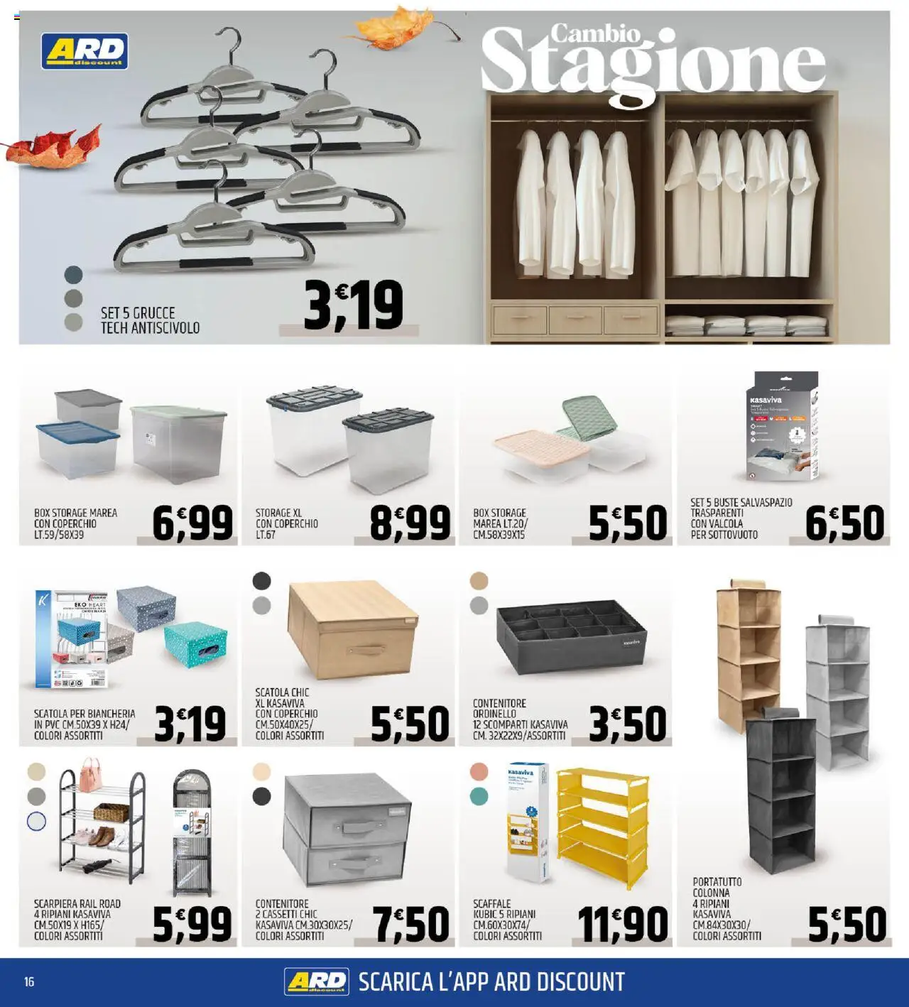 Volantino ARD Discount del 02.10.2025 | Pagina: 16 | Prodotti: Scaffale, Scarpiera, Scatola, Grucce
