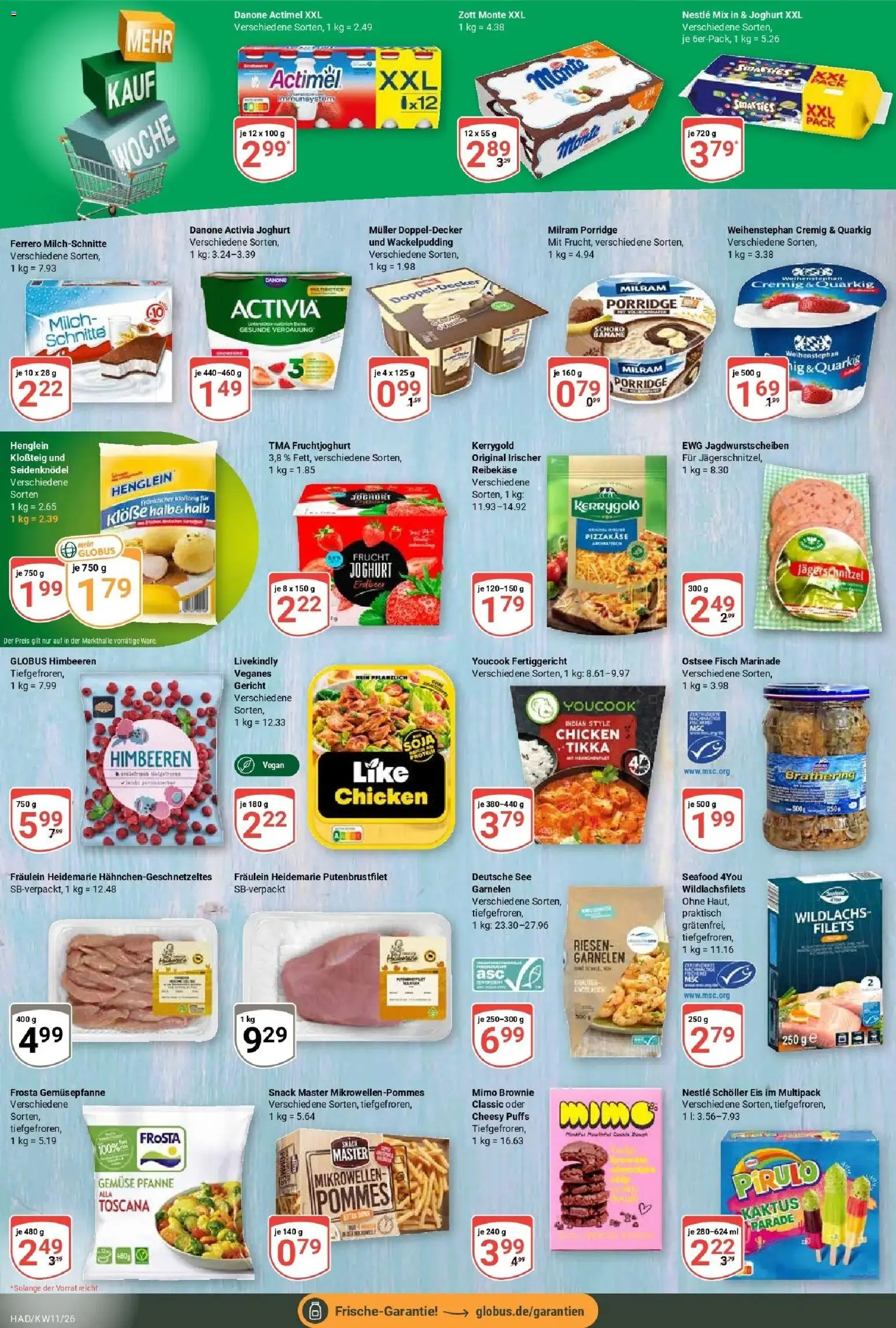 Globus prospekt Halle (saale)	 – gültig ab 09.03.2026 | Seite: 8 | Produkte: Activia, Milch, Gemüse, Reibekase