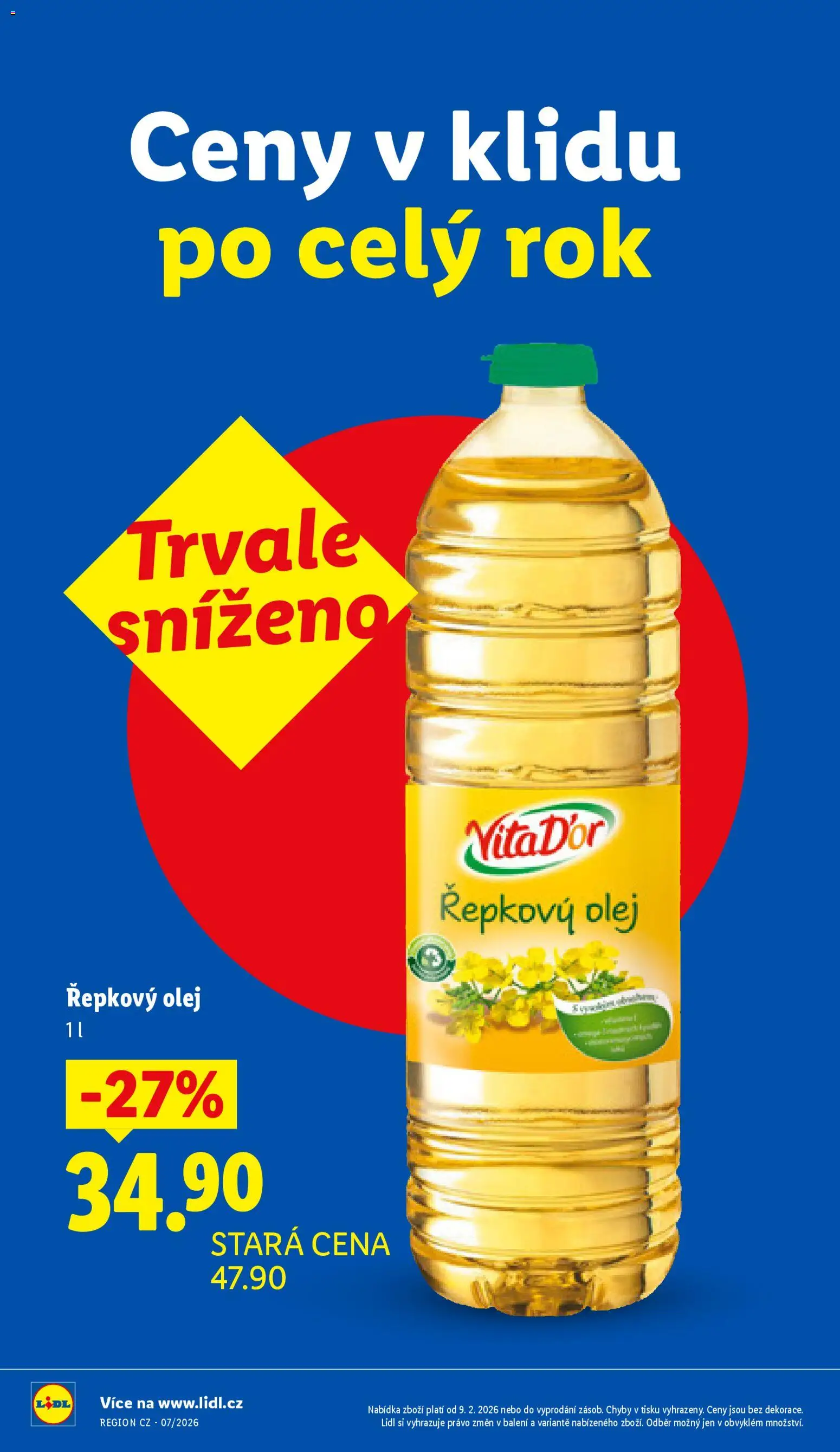 Lidl leták - Trvale snížené ceny od 11.02.2026 | Strana: 12 | Produkty: Olej, Řepkový olej