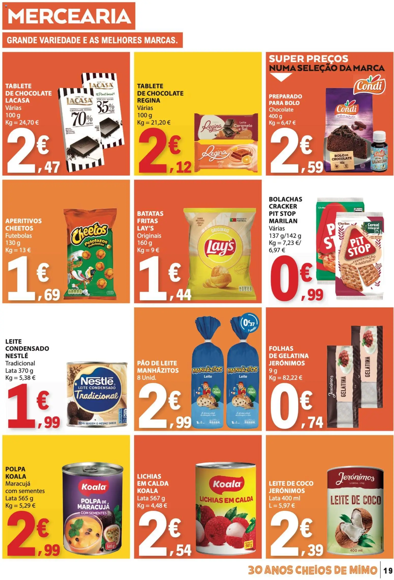 E.Leclerc folheto │ válido de 26.03.2026 | Página: 19 | Produtos: Bolachas, Bolo, Leite condensado, Pão