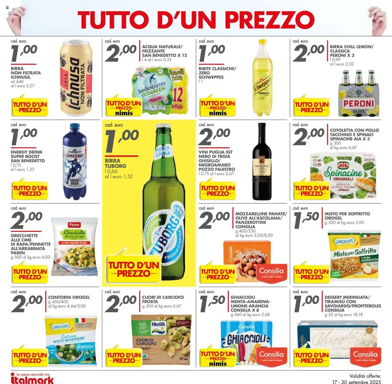 Volantino Italmark del 17.09.2025 | Pagina: 6 | Prodotti: Pollo, Tacchino, Olive, Bibite
