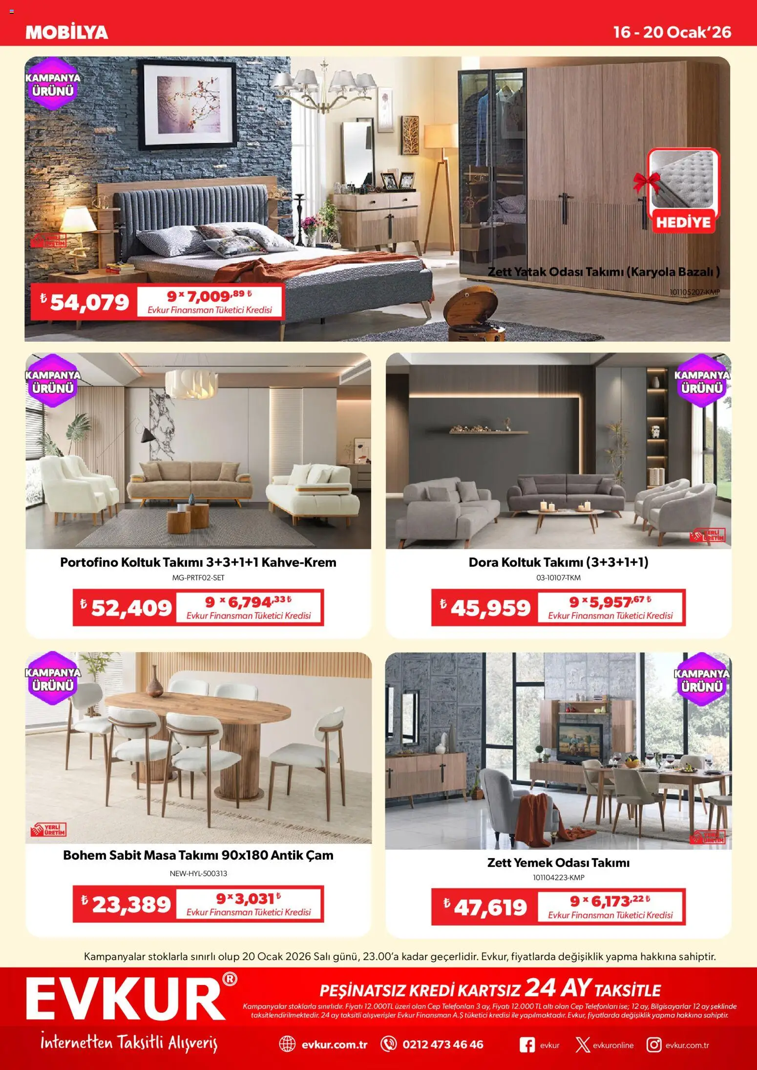 Evkur Katalog - 16.01.2026 tarihinden itibaren geçerlidir | Sayfa: 10 | Ürünler: Yatak, Yatak odası takımı, Koltuk takımı, Ocak
