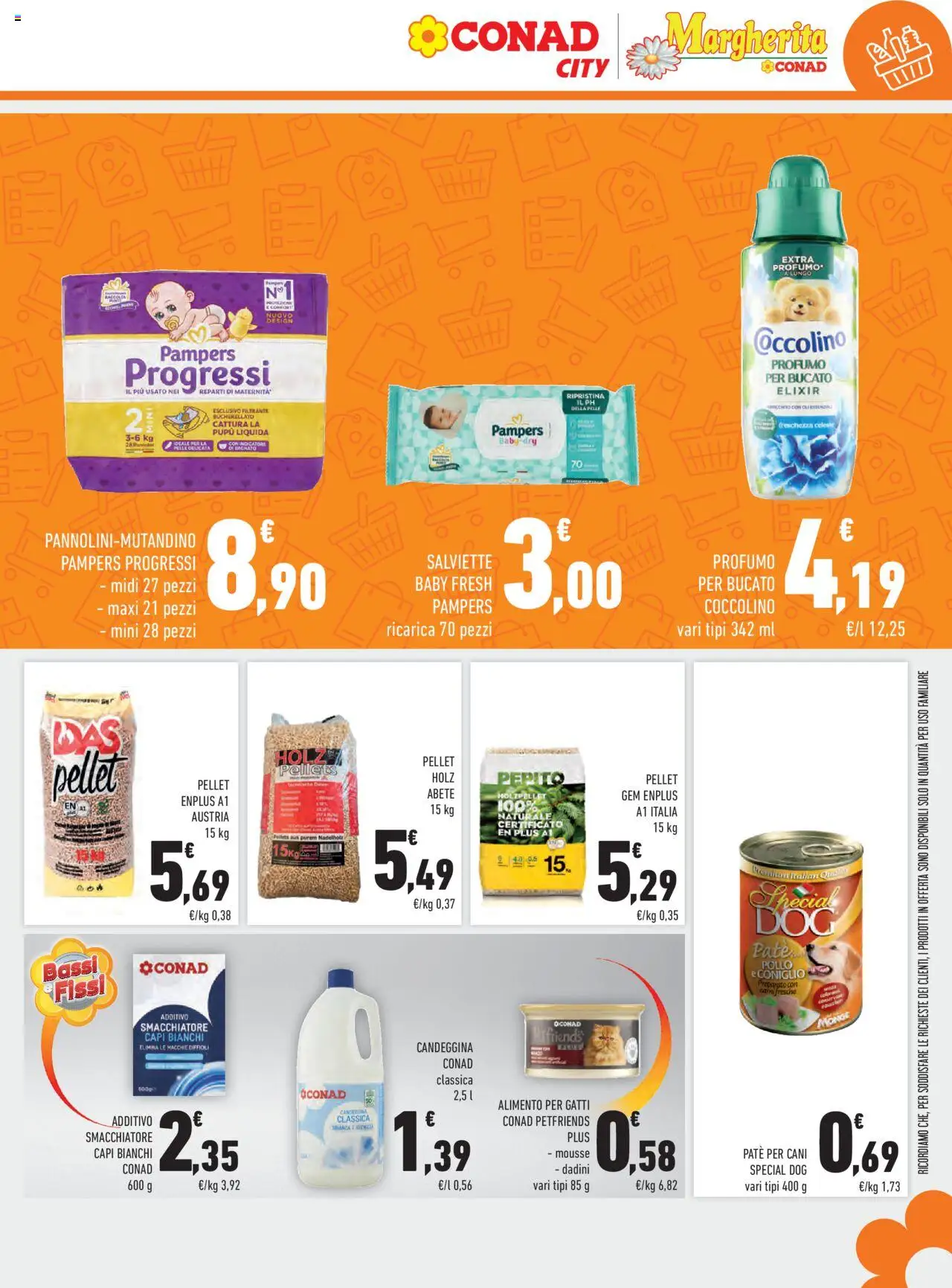 Volantino Conad del 08.10.2025 | Pagina: 19 | Prodotti: Paté, Pollo, Candeggina, Pampers