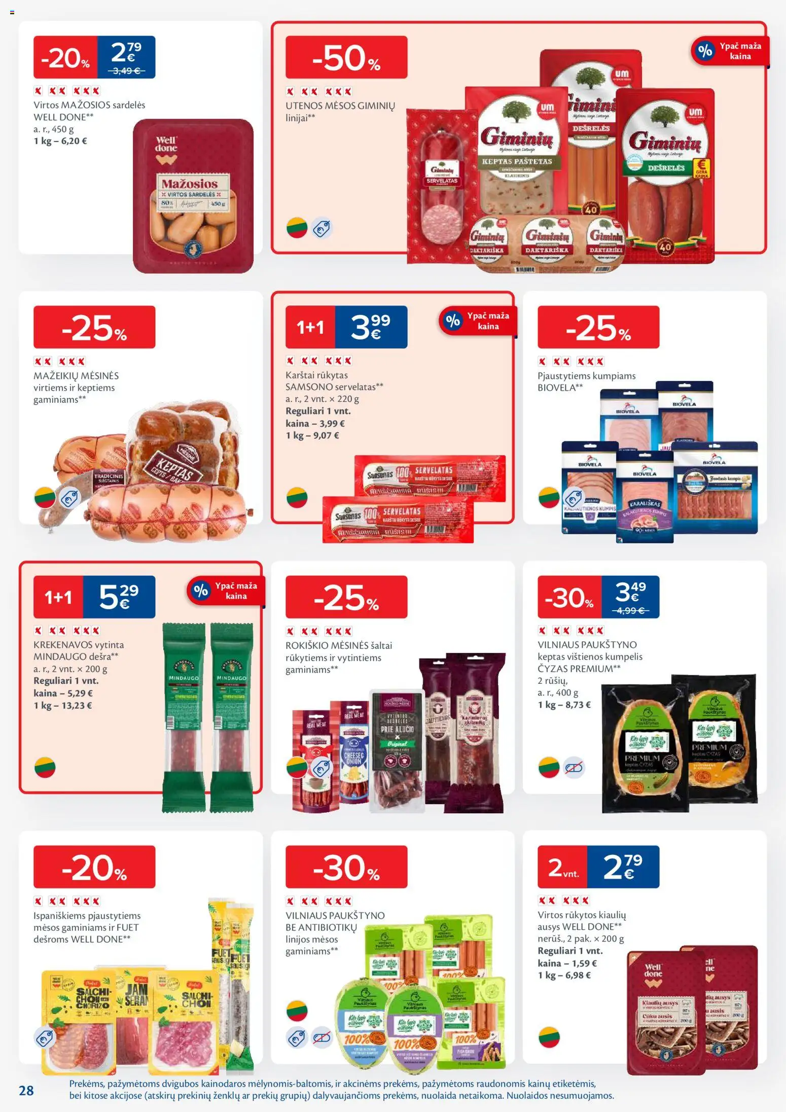 MAXIMA akcijos nuo 20.01.2026 | Puslapis: 28 | Prekių: Sardelės, Vištienos, Kumpis, Dešra