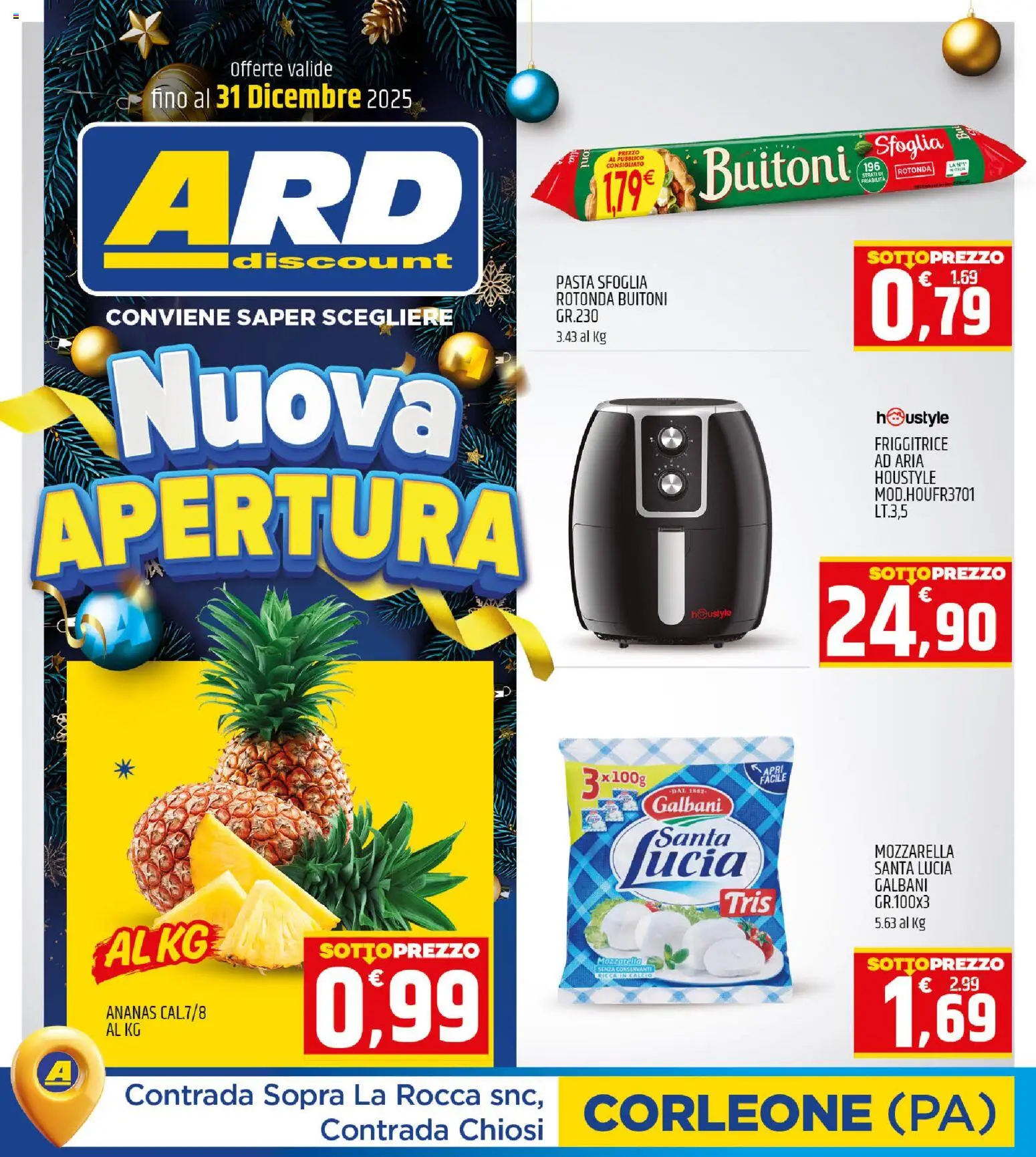 Volantino ARD Discount del 12.12.2025 | Pagina: 1 | Prodotti: Pasta sfoglia, Mozzarella, Pasta, Friggitrice