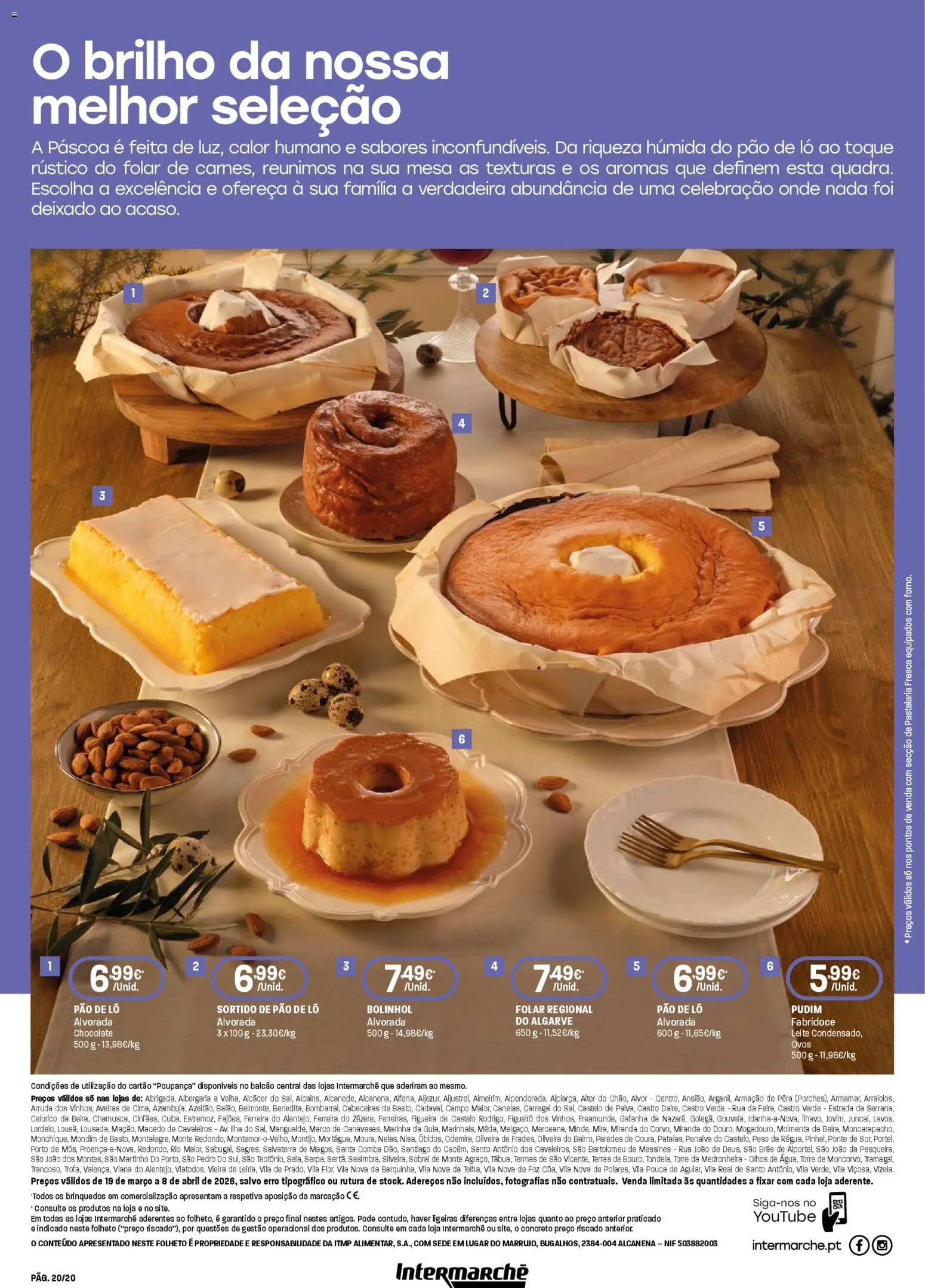Intermarché - Pascoa Contact │ válido de 19.03.2026 | Página: 20 | Produtos: Mesa, Leite, Ovos, Pão