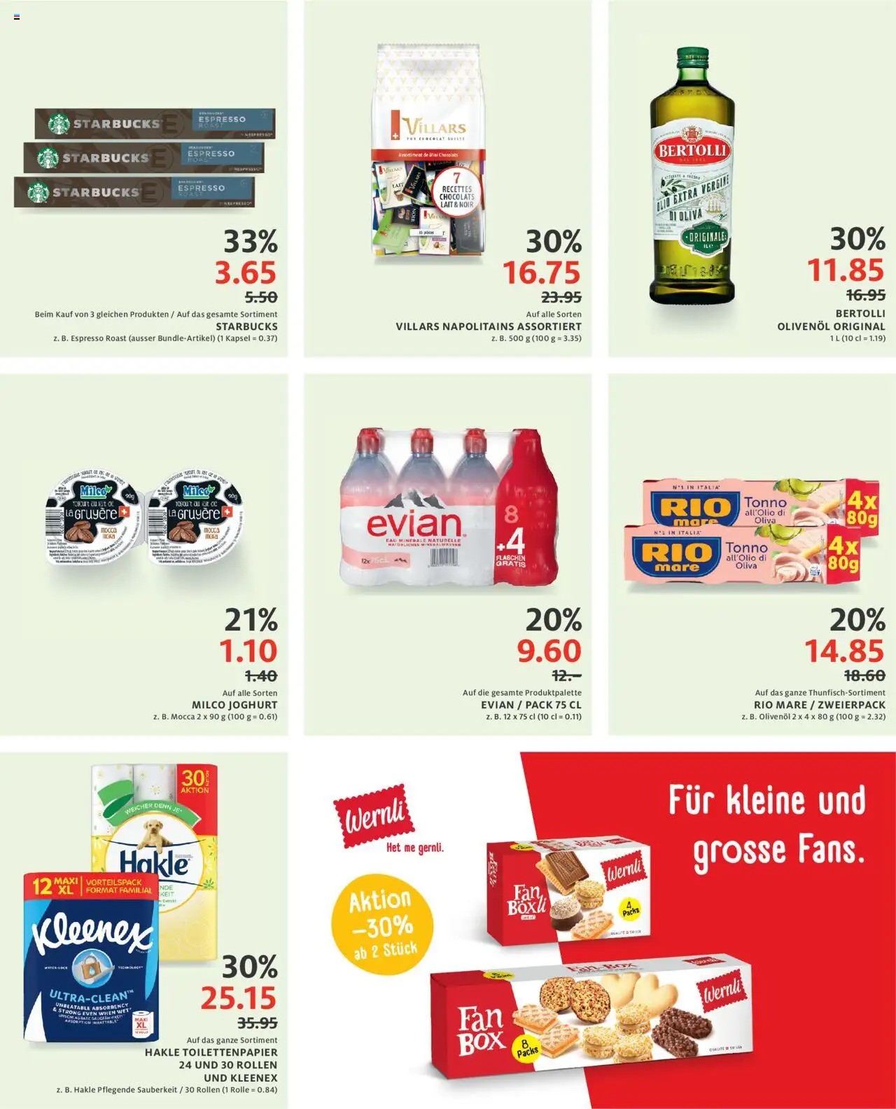 Manor Aktionen – gültig ab 09.09.2025 | Seite: 3 | Produkte: Mineralwasser, Joghurt, Toilettenpapier