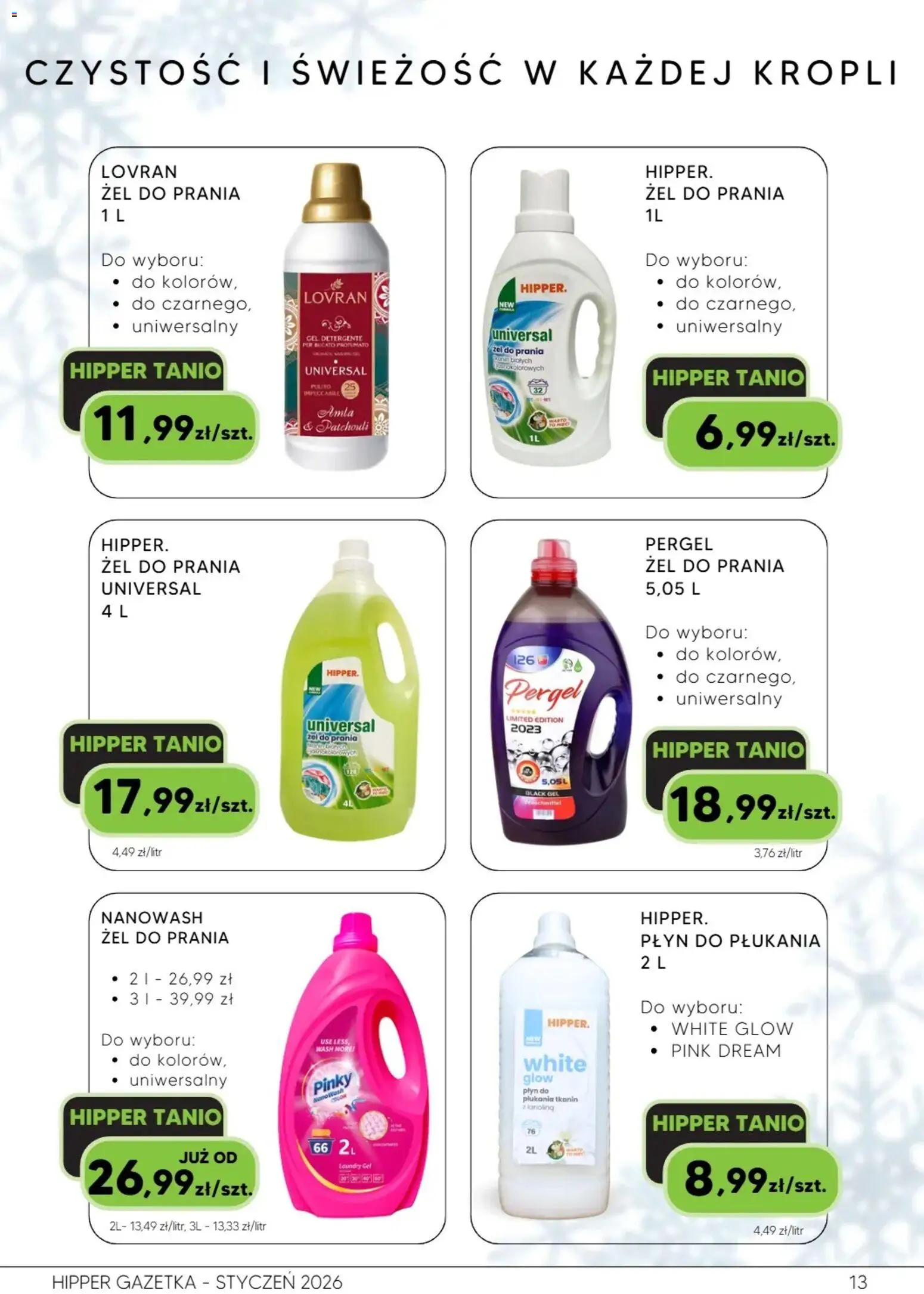 Hipper Gazetka od 10.01.2026 | Strona: 13 | Produkty: Płyn do płukania tkanin