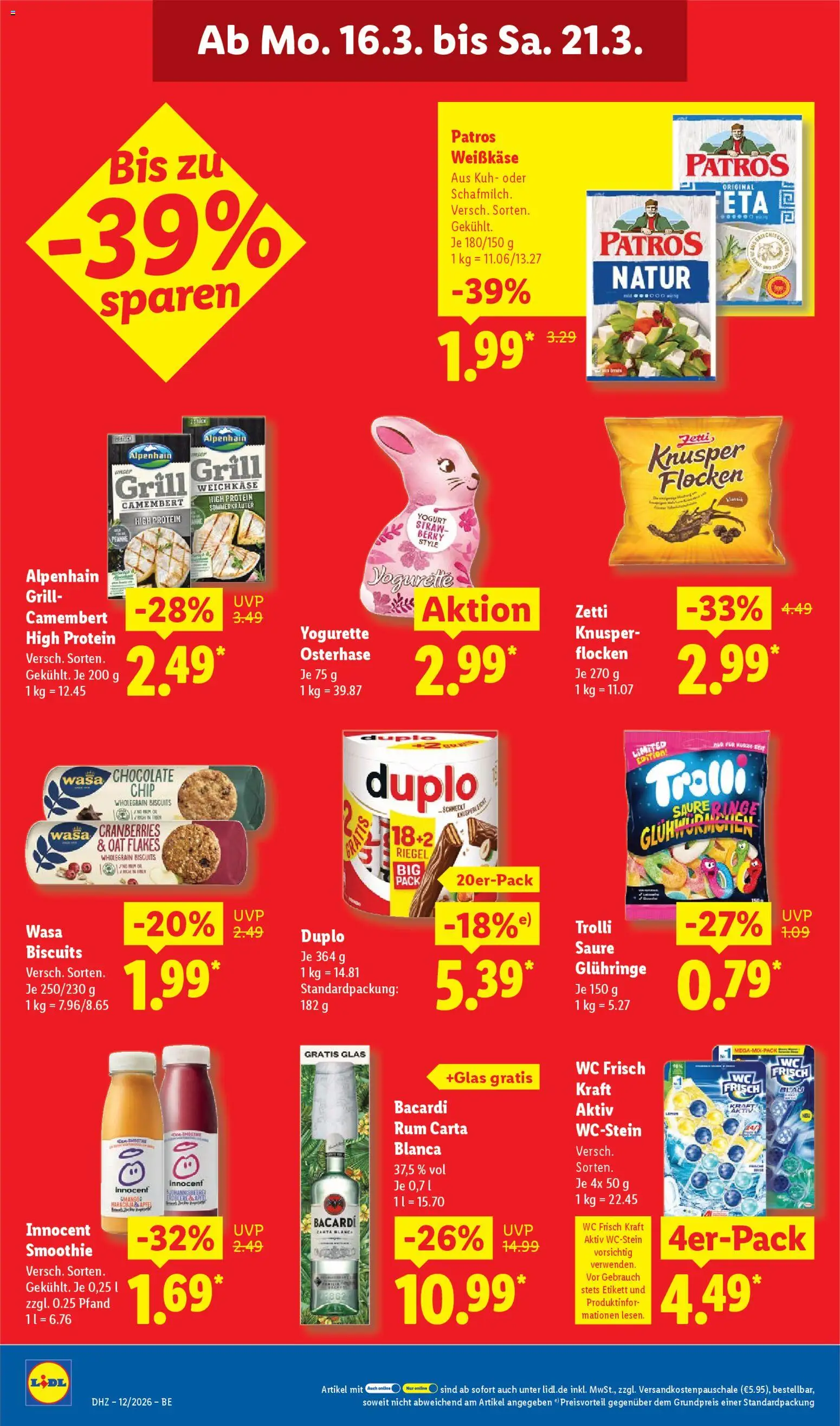 Lidl Prospekt Zossen – gültig ab 16.03.2026 | Seite: 32 | Produkte: Yogurette, Rum, Äpfel, Patros