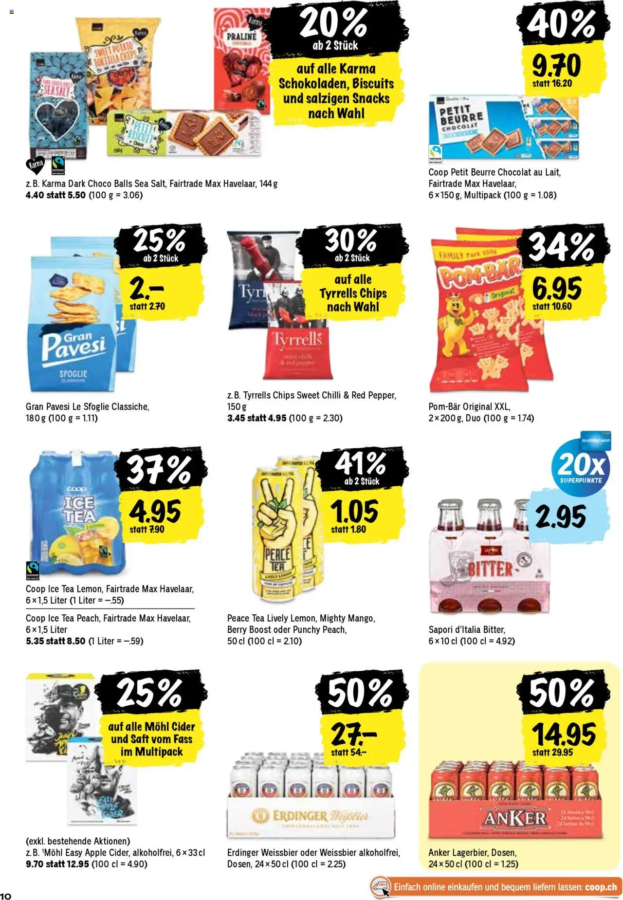 Coop Aktionen – gültig ab 25.09.2025 | Seite: 10 | Produkte: Weißbier, Saft, Chips, Apple