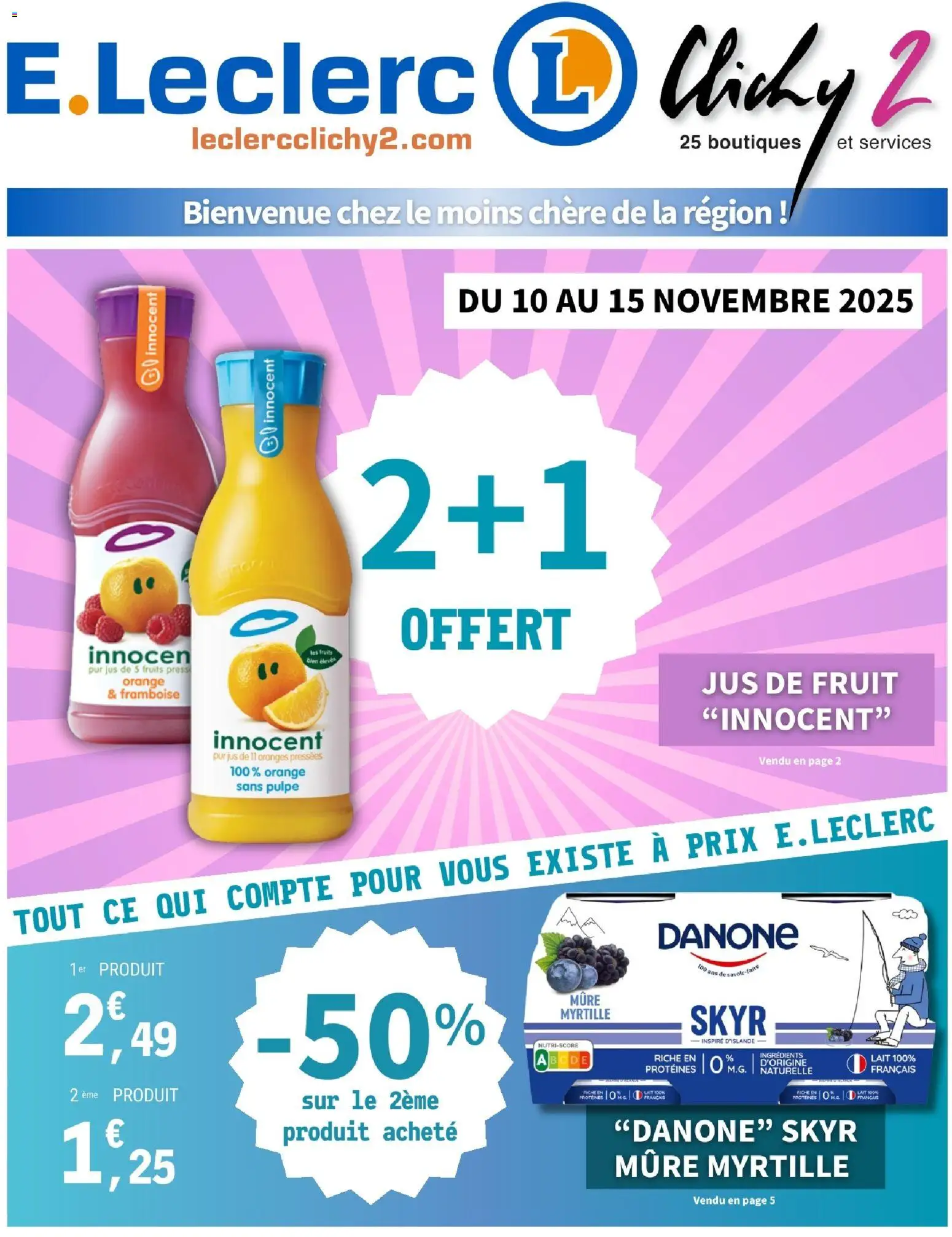 {H1} | Page: 1 | Produits: Framboise, Lait, Oranges, Skyr