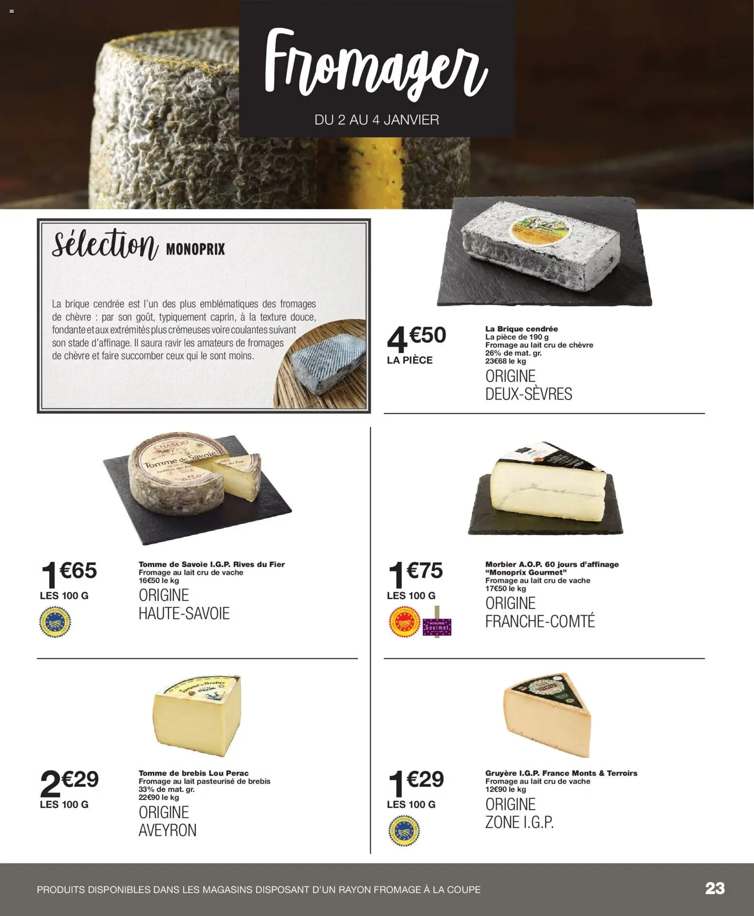 {H1} | Page: 23 | Produits: Lait, Fromage