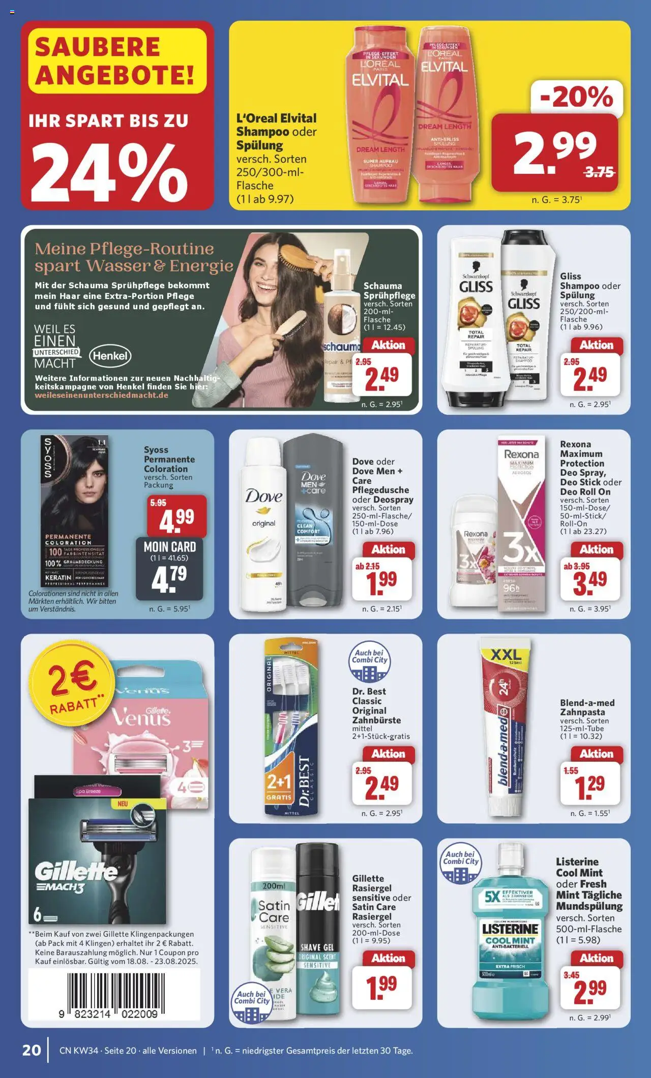 Combi Prospekt 	 - gültig ab dem 18.08.2025 | Seite: 27 | Produkte: Shampoo, Spülung, Zahnpasta, Zahnbürste
