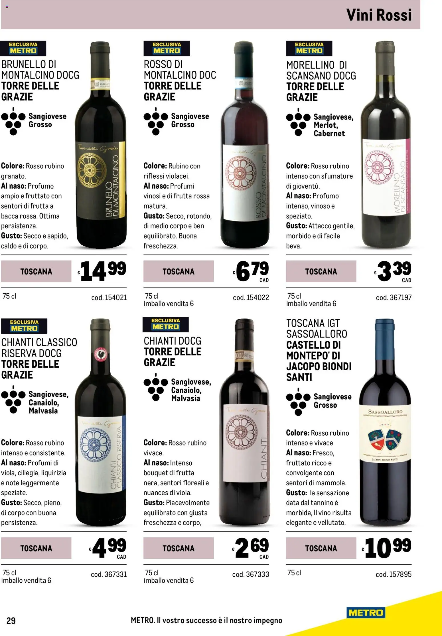 Volantino Metro del 05.03.2026 | Pagina: 29 | Prodotti: Frutta, Vino, Data, Profumo