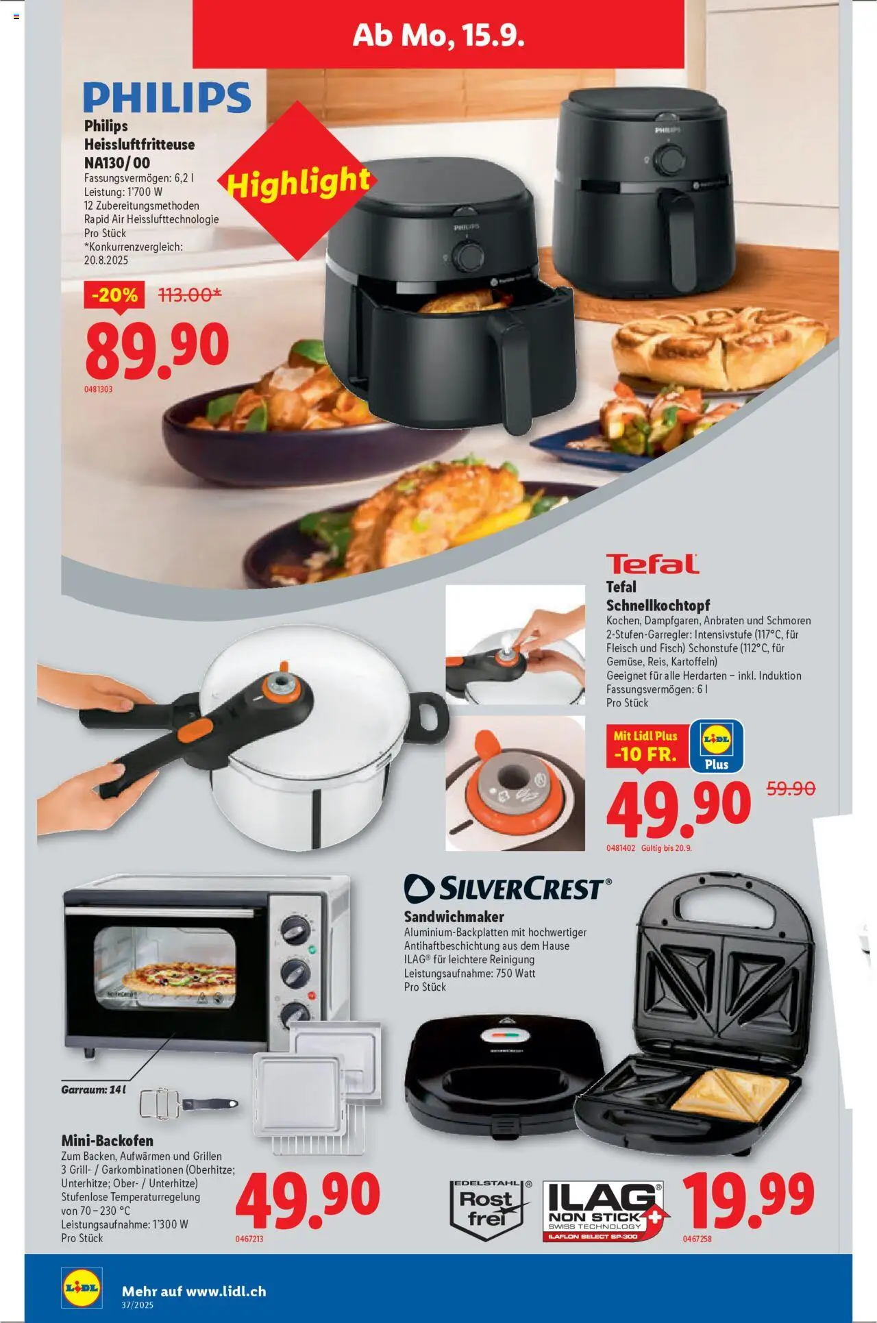 Lidl Aktionen – gültig ab 11.09.2025 | Seite: 36 | Produkte: Fisch, Heißluftfritteuse, Grill, Philips