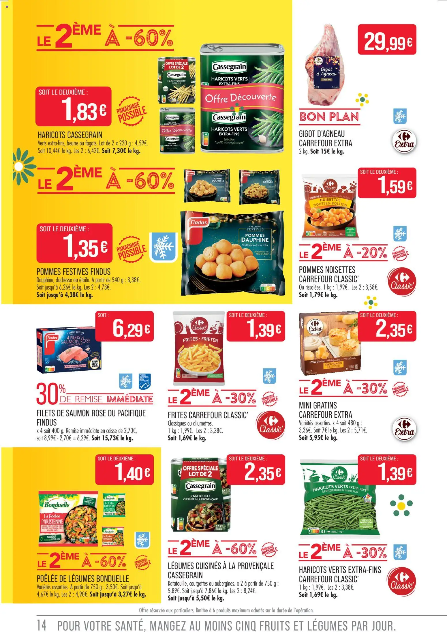 {H1} | Page: 14 | Produits: Noisettes, Frites, Beurre, Saumon