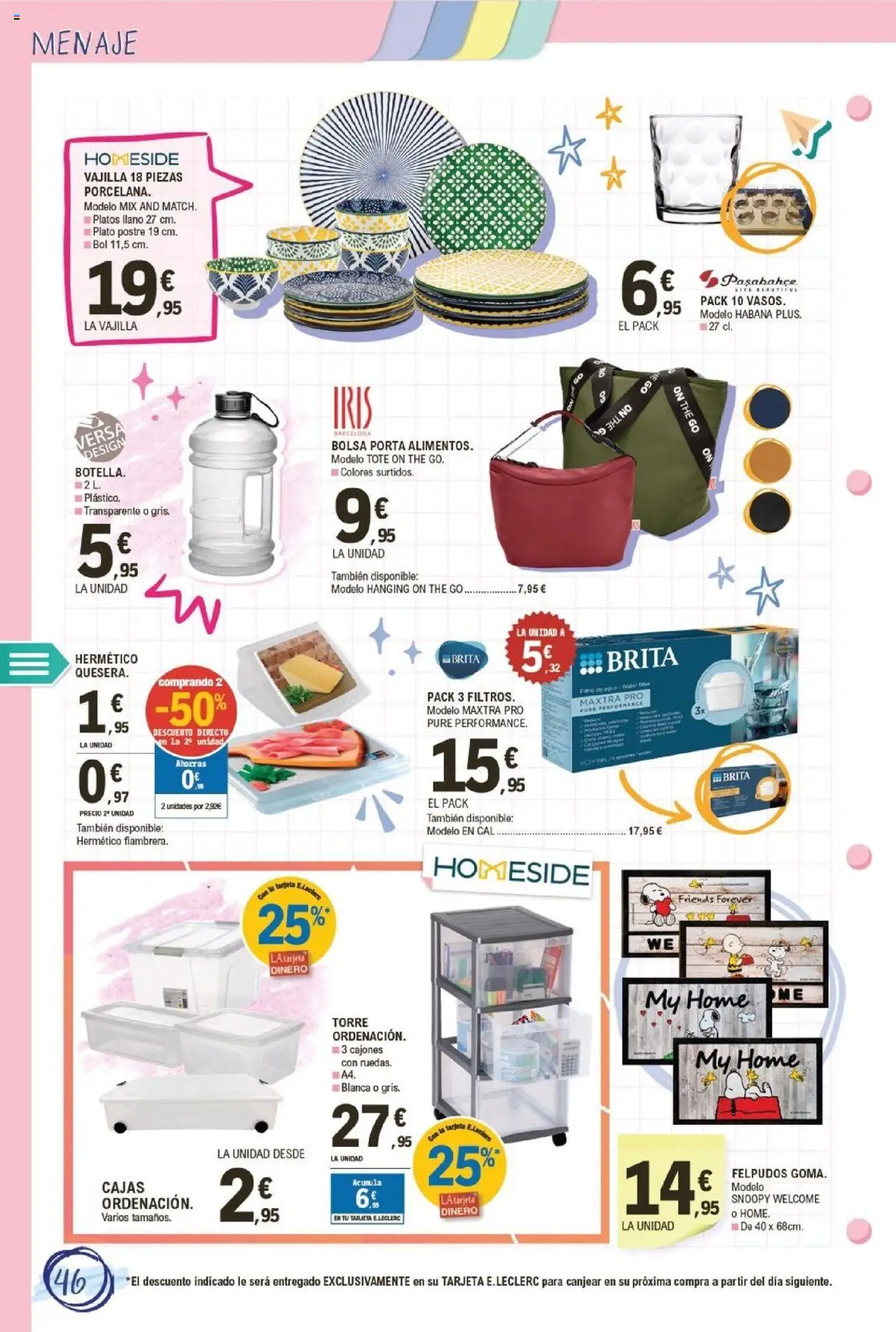 E.Leclerc folleto │ válido desde el 11.08.2025 | Página: 46 | Productos: Vasos, Bolsa, Βρεφικό κρεβάτι