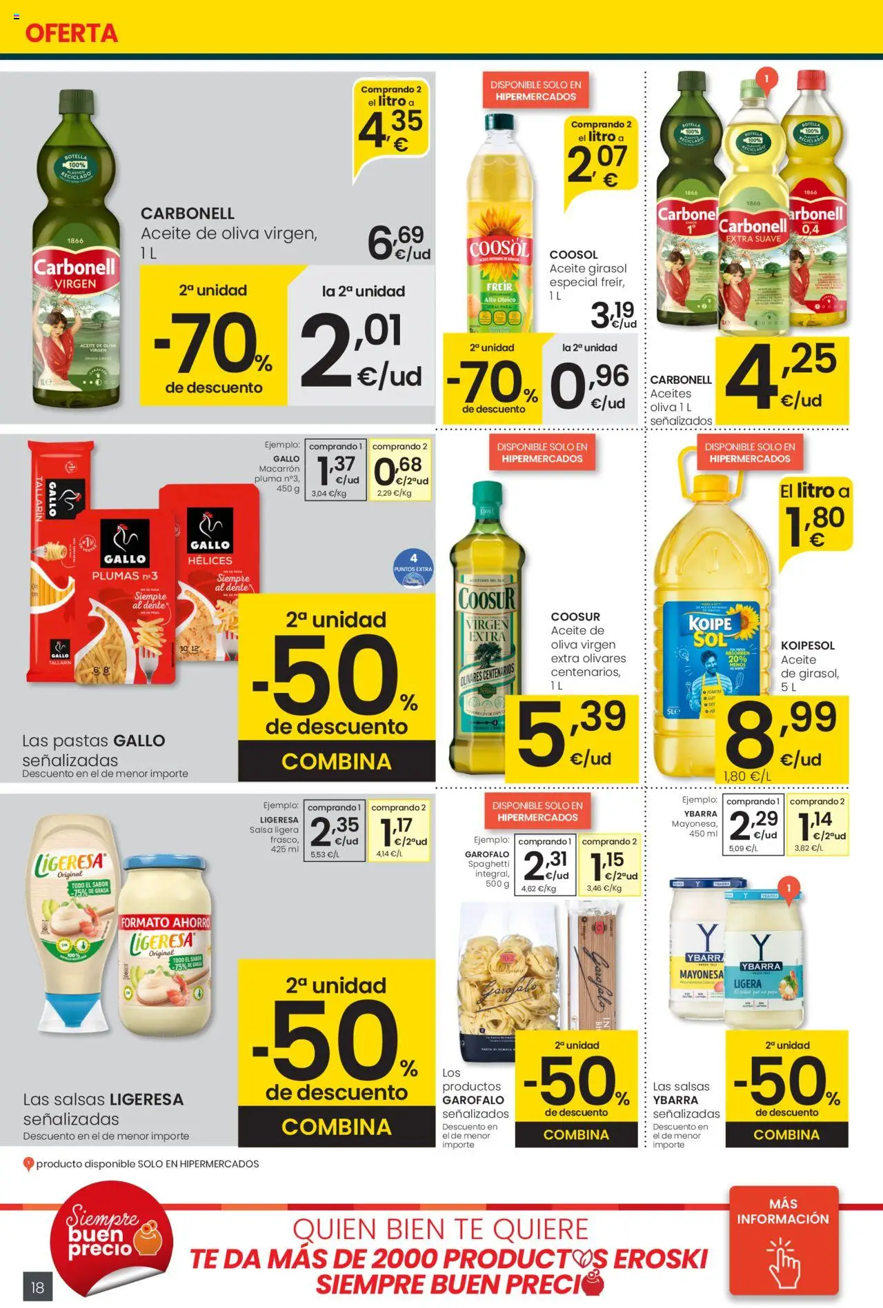 Eroski - Precio más bajo  │ válido desde el 16.10.2025 | Página: 18 | Productos: Aceite, Té, Aceite de oliva, Οθόνη προβολής