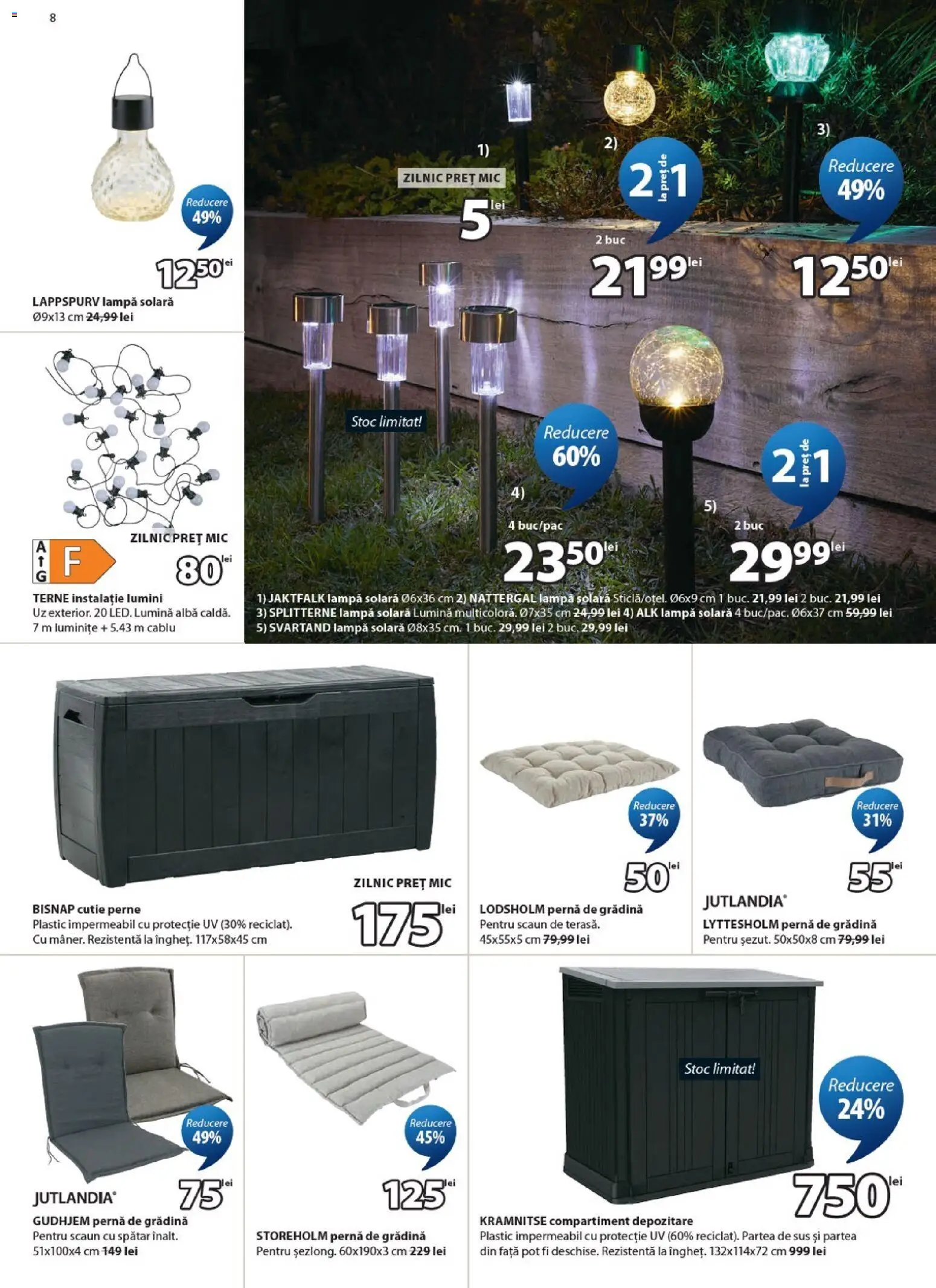 Noul catalog JYSK – valabil de la 24.04.2026 | Pagină: 8 | Produse: Tavuk suyu, Cablu, Pernă, Scaun