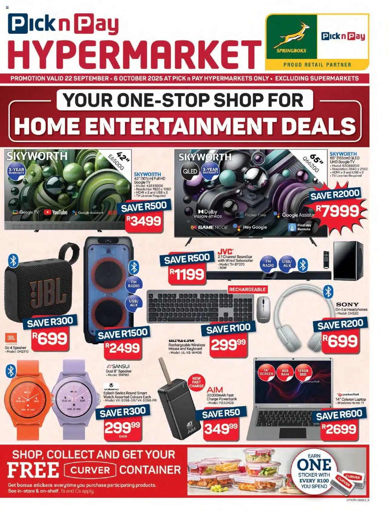 New Pick n Pay catalogue – valid from 22.09.2025 | Page: 9 | Products: Powerbank, Watch, USB, TV