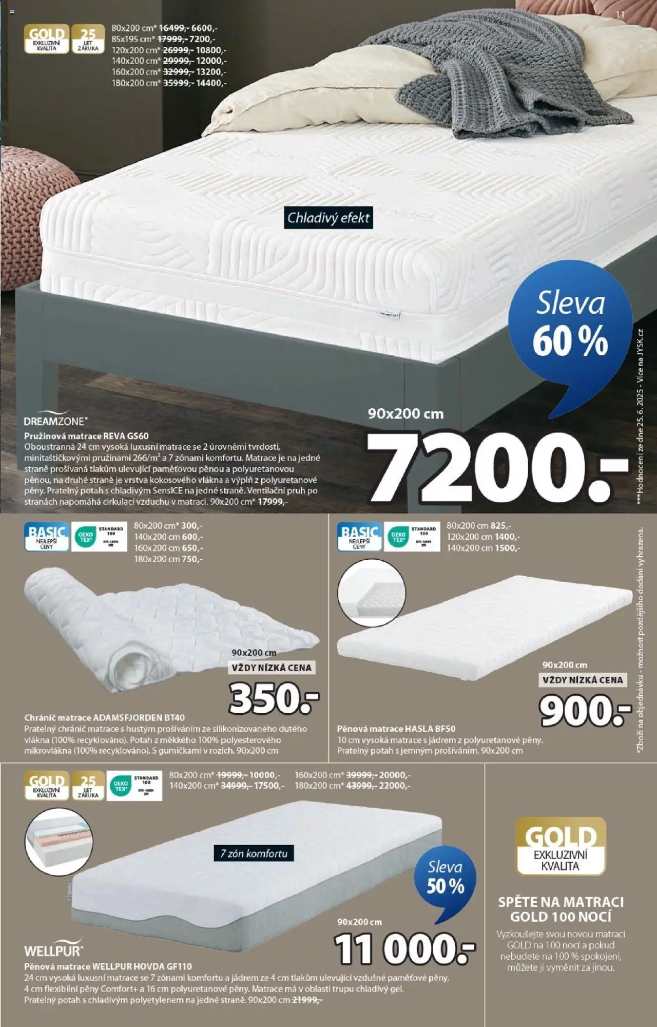 JYSK leták od 13.08.2025 | Strana: 11 | Produkty: Chránič matrace, Matrace